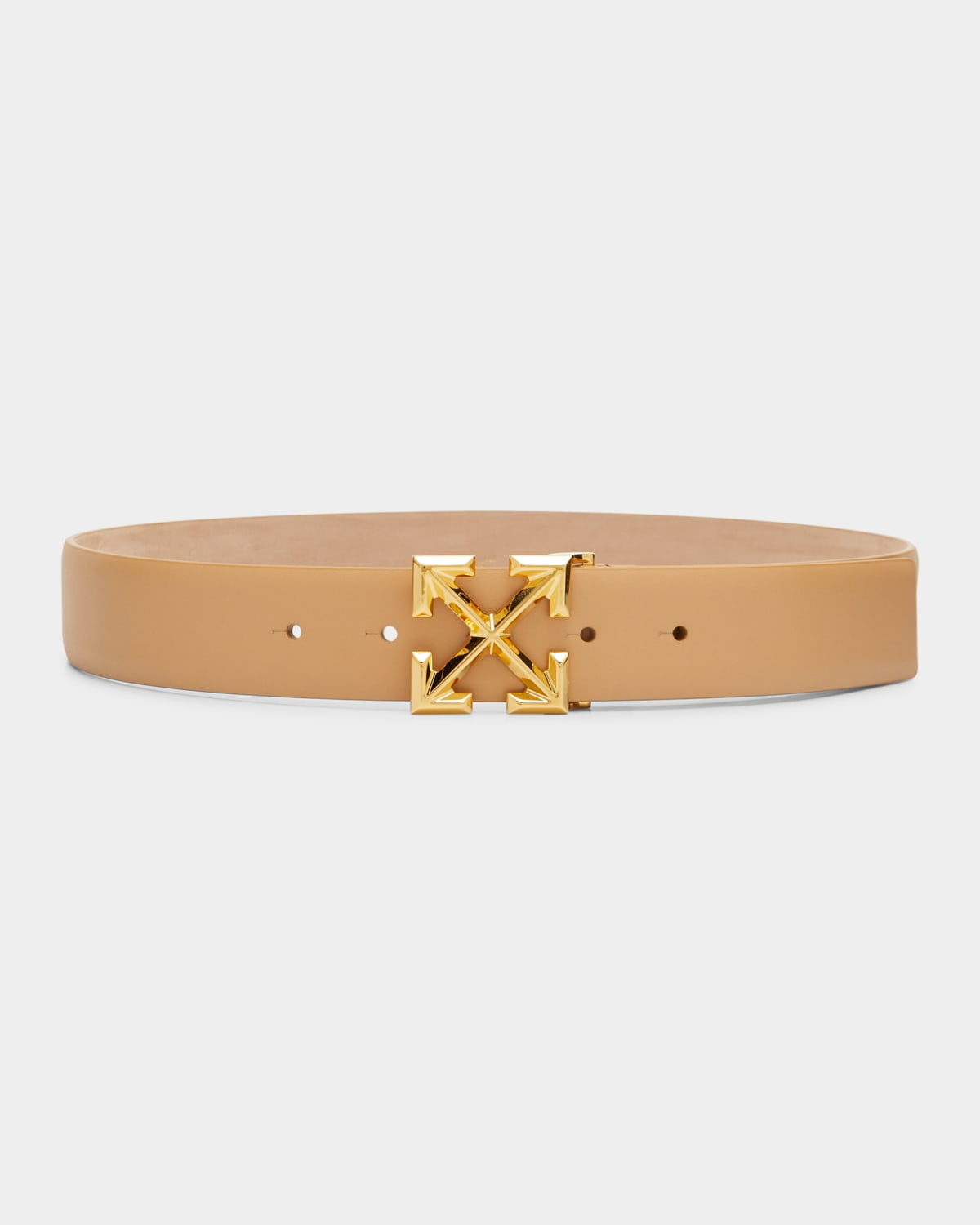 Off-white Arrow Leather Belt In Brown