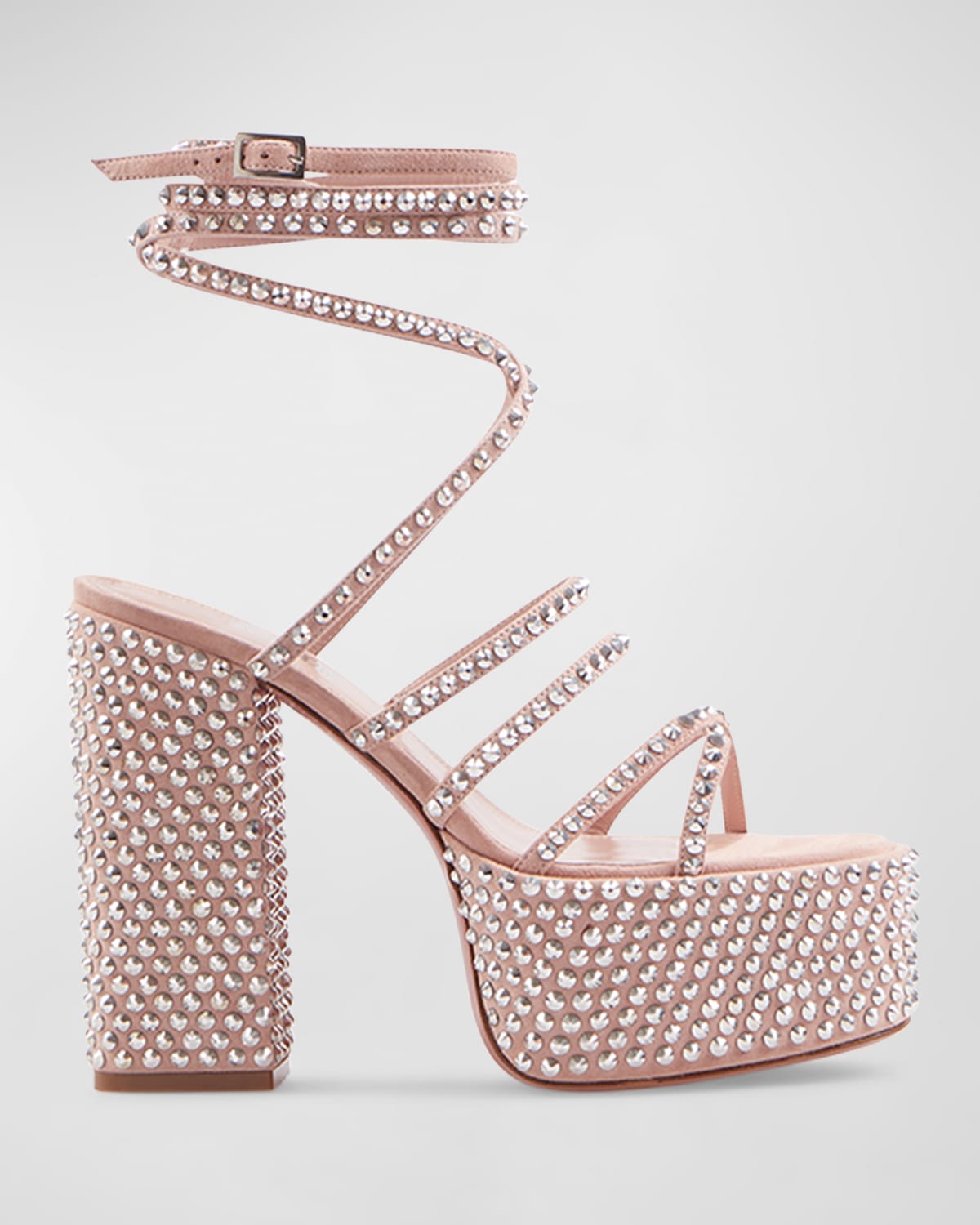 Holly Evita Crystal Leather Platform Sandals