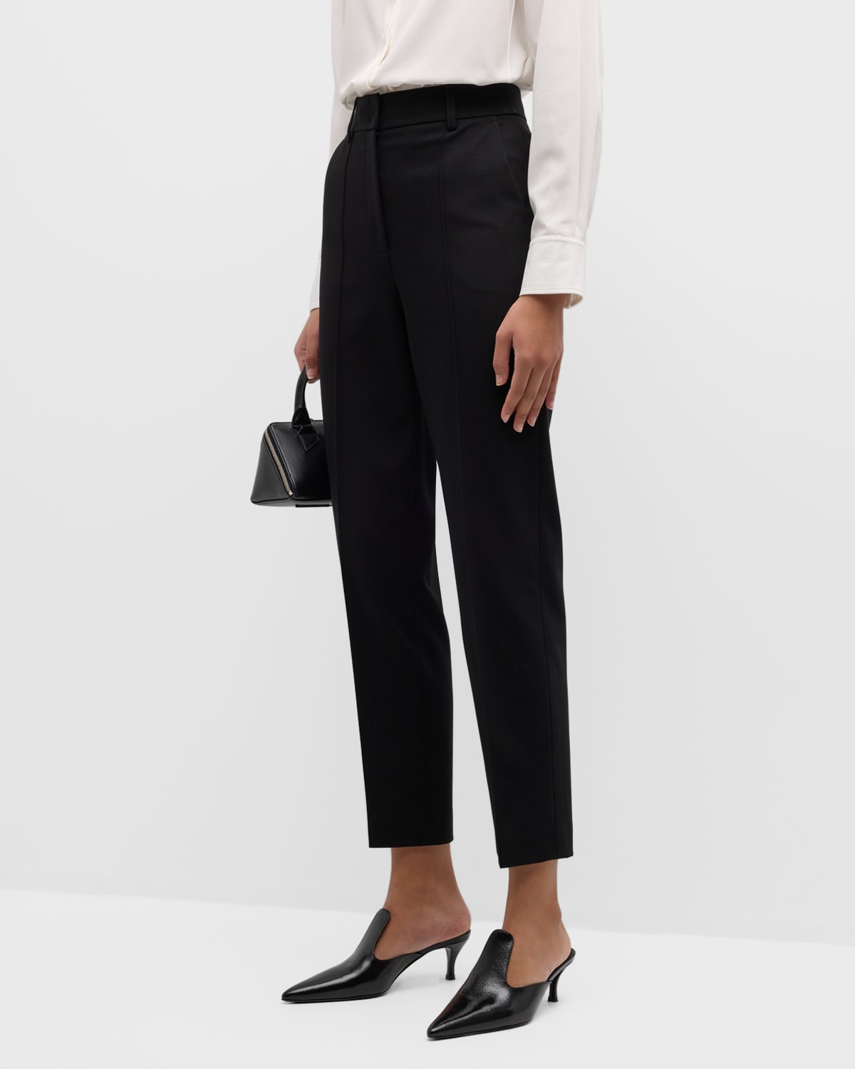 Shop Akris Punto Tapered Jersey Ferry Pants In Black
