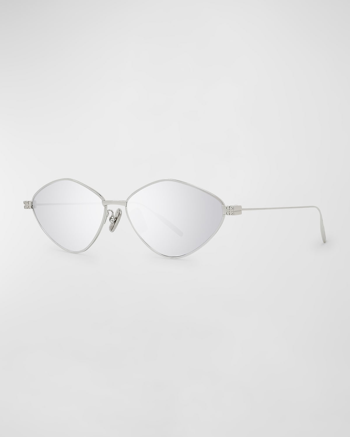 Givenchy Mirrored 4g Metal Oval Sunglasses In Shiny Palladium S