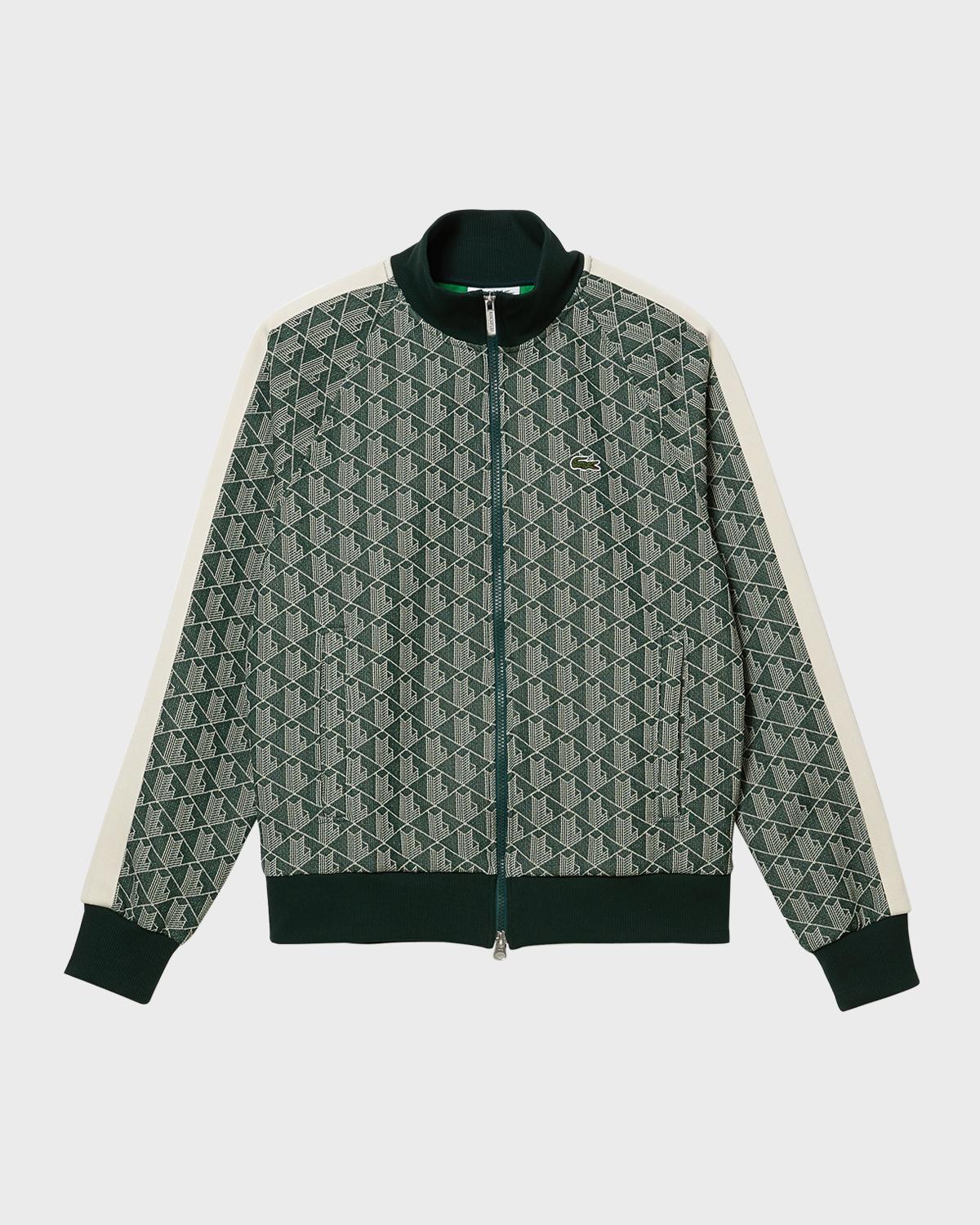 Lacoste Mens Monogram Full Zip Tracksuit Top In In Green | ModeSens