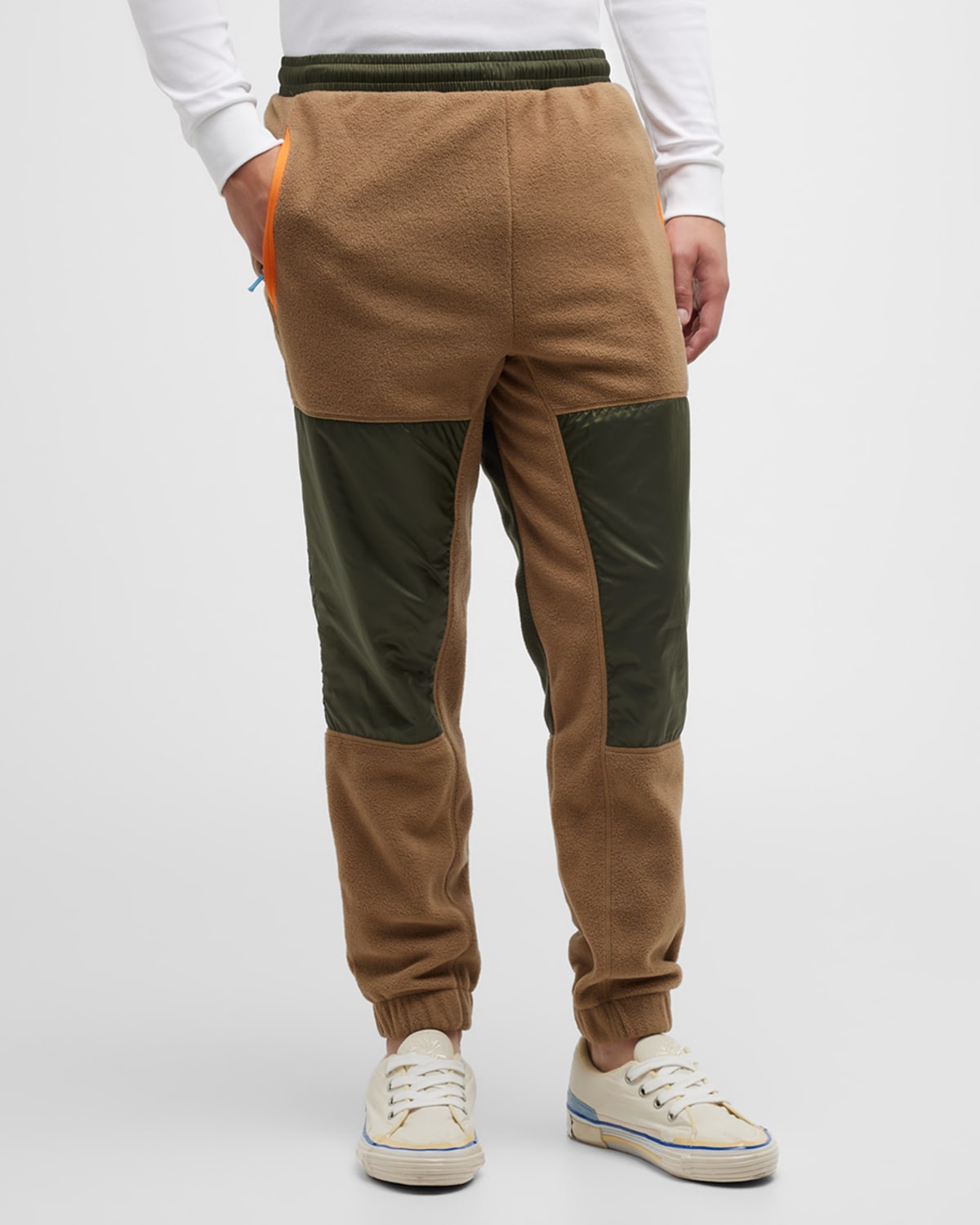 Lacoste Men's Colorblock Polar Fleece Sweatpants - 3xl - 8 In Brown