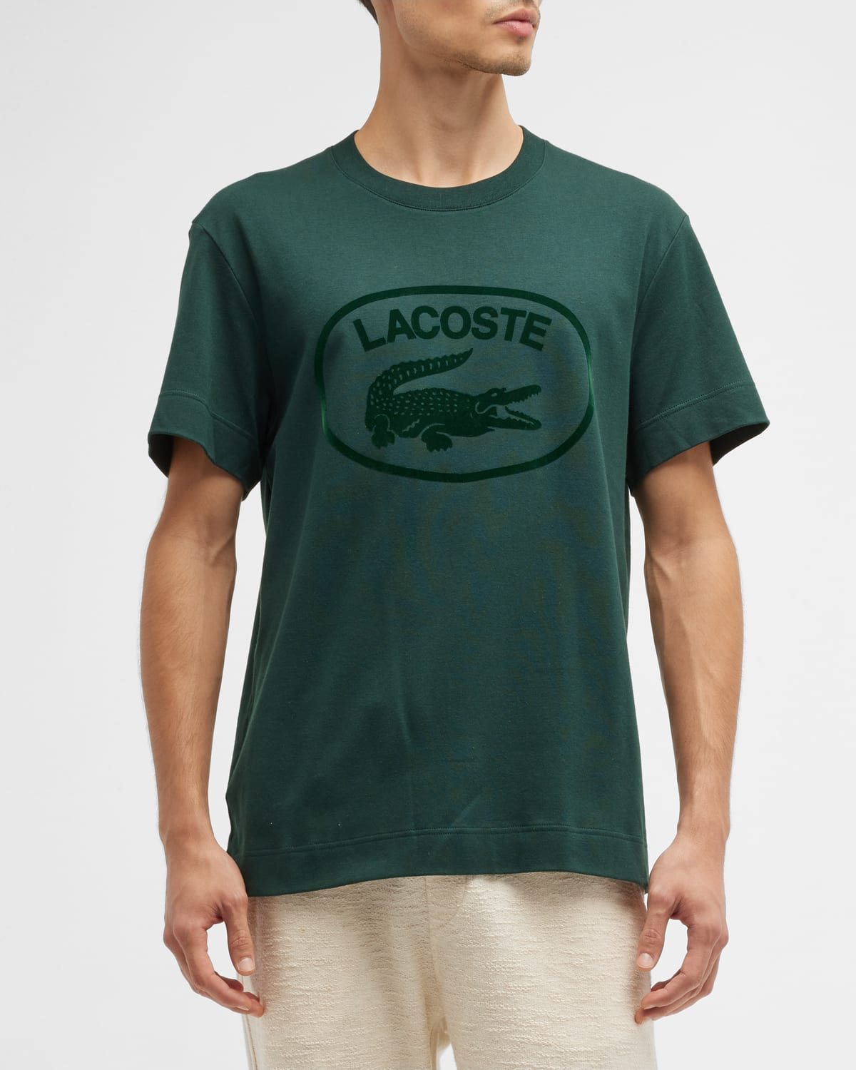 Lacoste Men's Tonal Logo Cotton T-shirt In Sinople