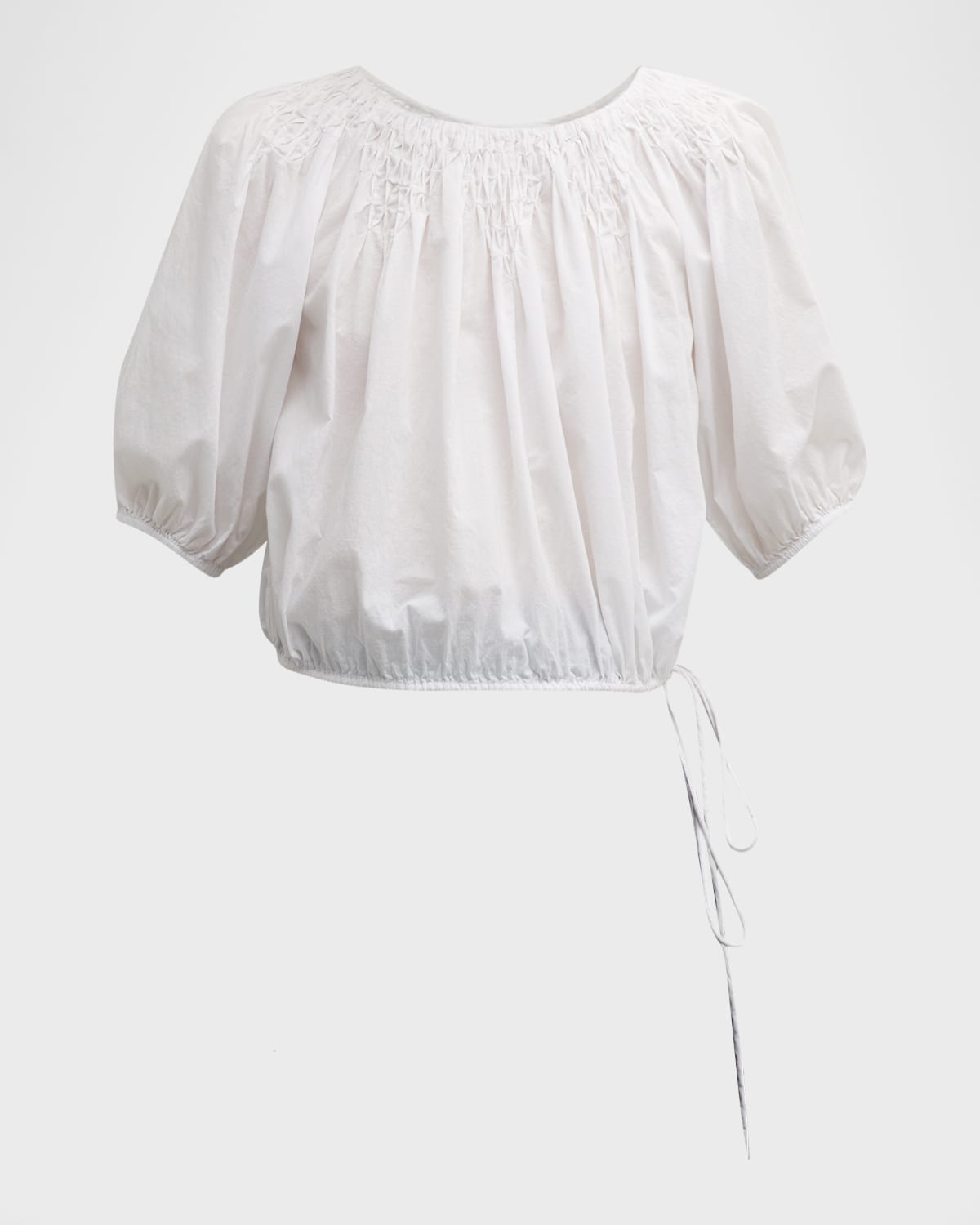 Merlette Azalea Pin-tucked Cotton Blouse In White