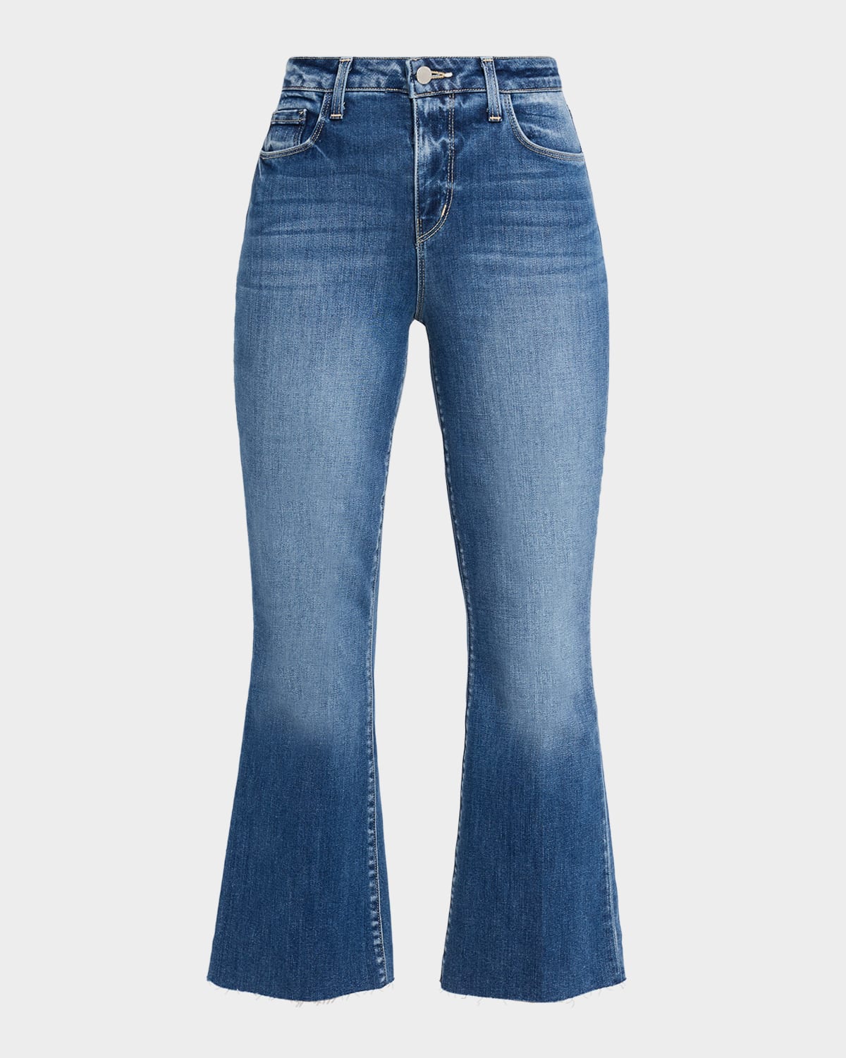 L'agence Kendra High Rise Crop Flare Jeans In Blue