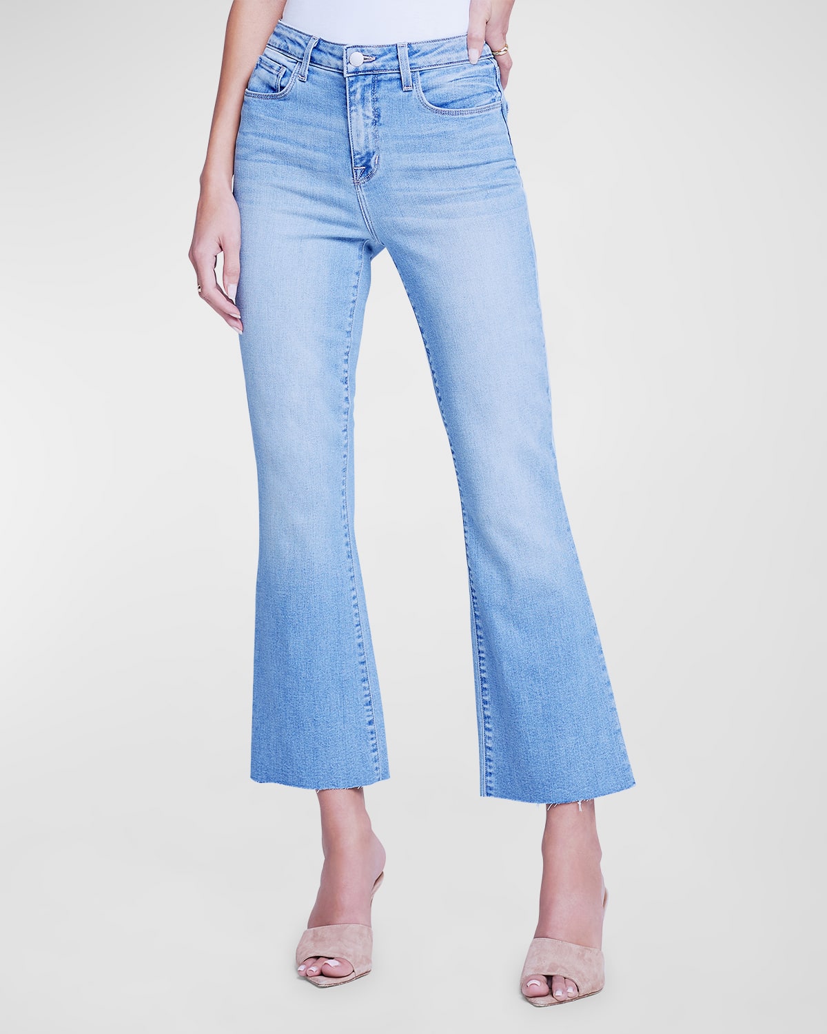 L Agence Kendra High Rise Crop Flare Jeans In Canyon