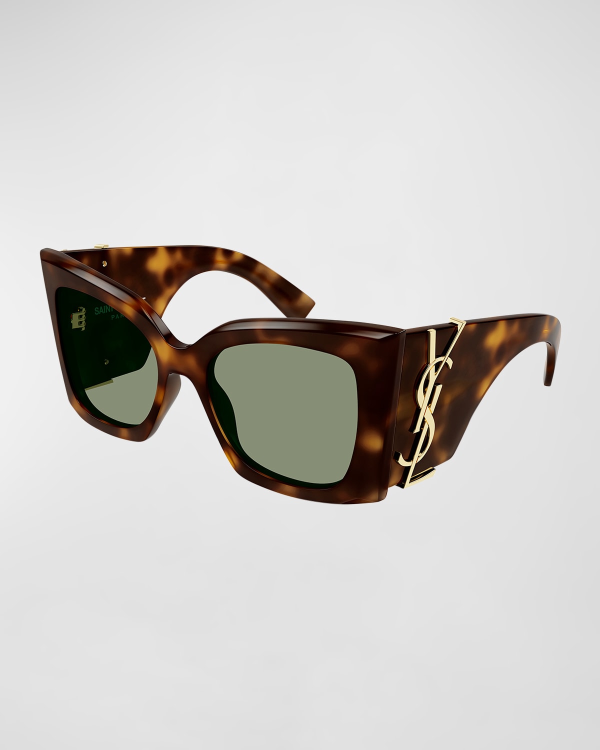 Shop Saint Laurent Blaze Acetate Cat-eye Sunglasses In Havana