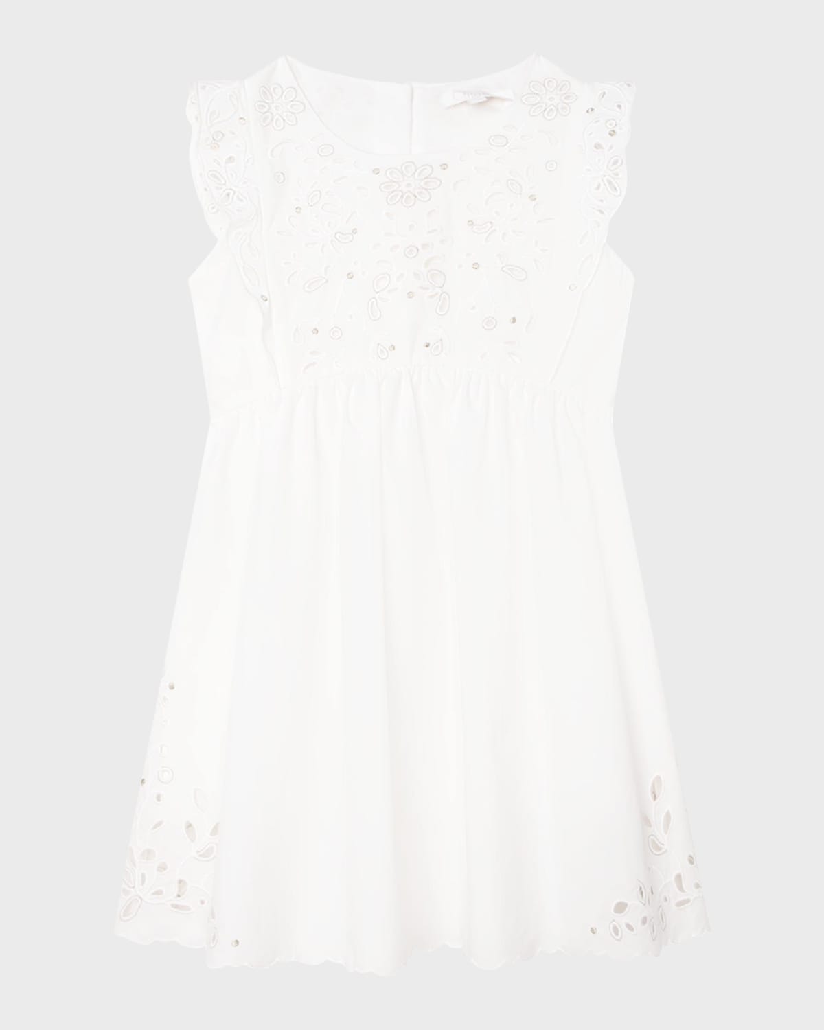 Girl's Embroidered Cotton Dress, Size 4-6