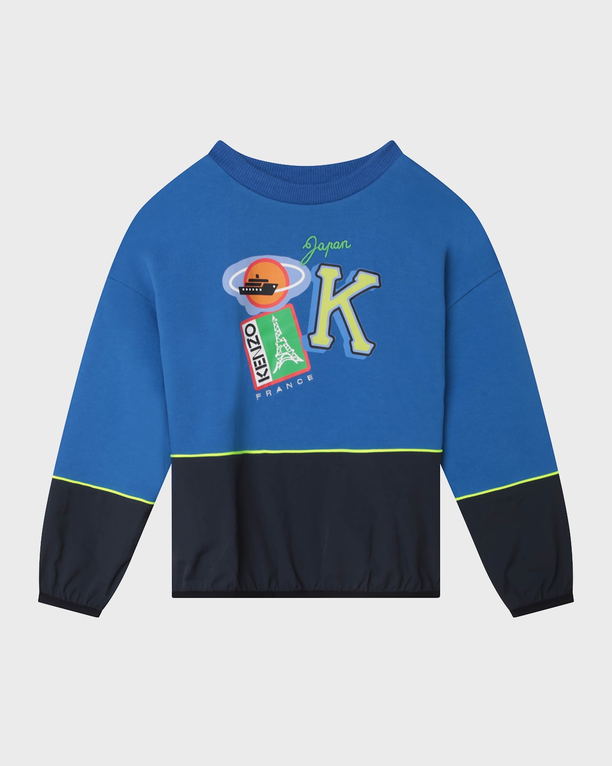 Boy's Travel Graphic Nylon Trim Sweatshirt, Size 6-12