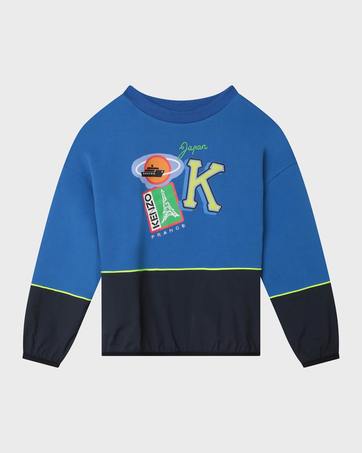Boy's Travel Graphic Nylon Trim Sweatshirt, Size 4-5