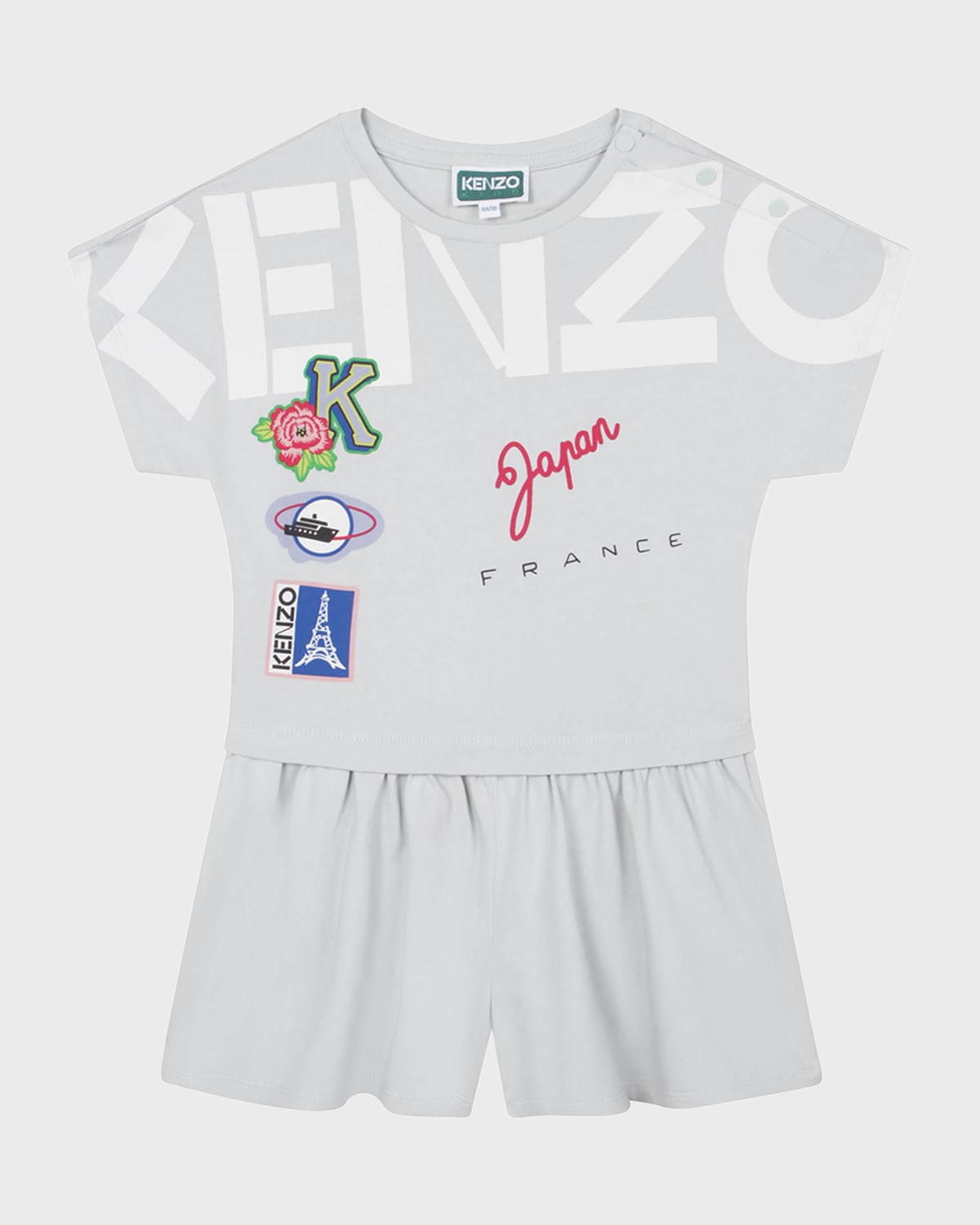 KENZO GIRL'S ALL-IN-ONE JERSEY ROMPER