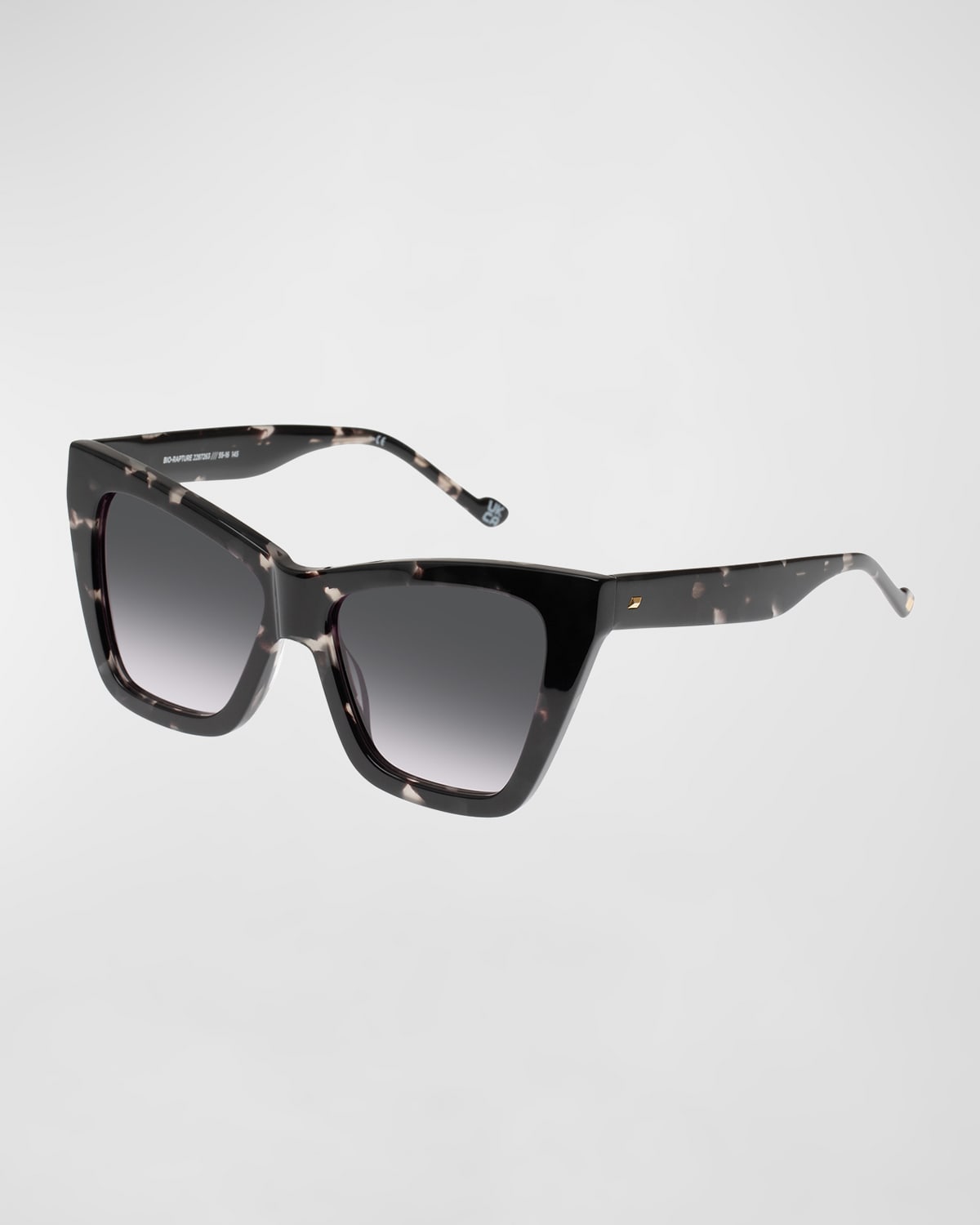 Shop Le Specs Bio-rapture Plastic Cat-eye Sunglasses In Charcoal Tort