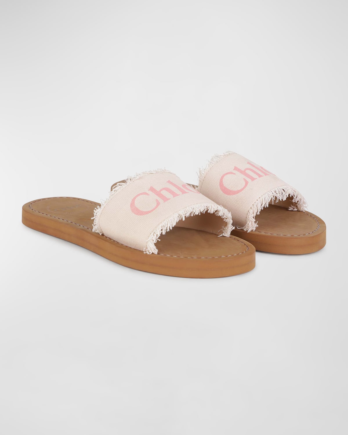 Chloé Logo-print Sandals In 45k-pink Washed P