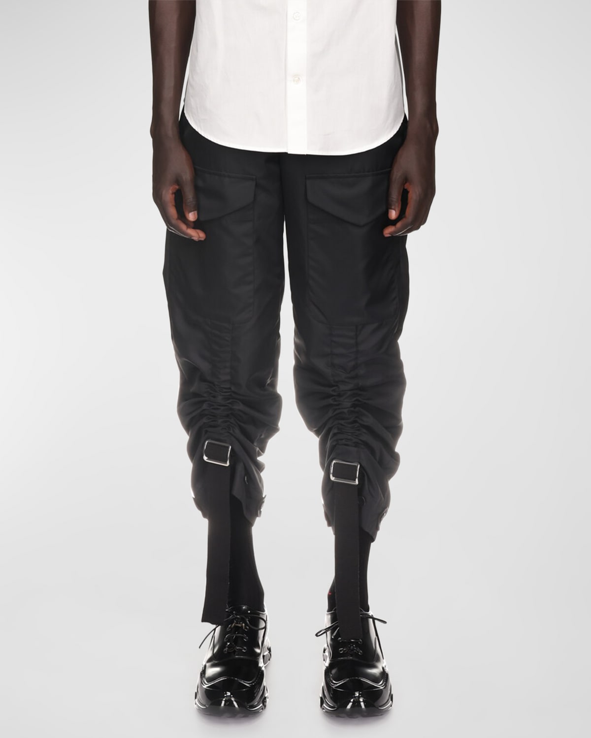 SIMONE ROCHA MEN'S ADJUSTABLE SLIDER NYLON UTILITY trousers