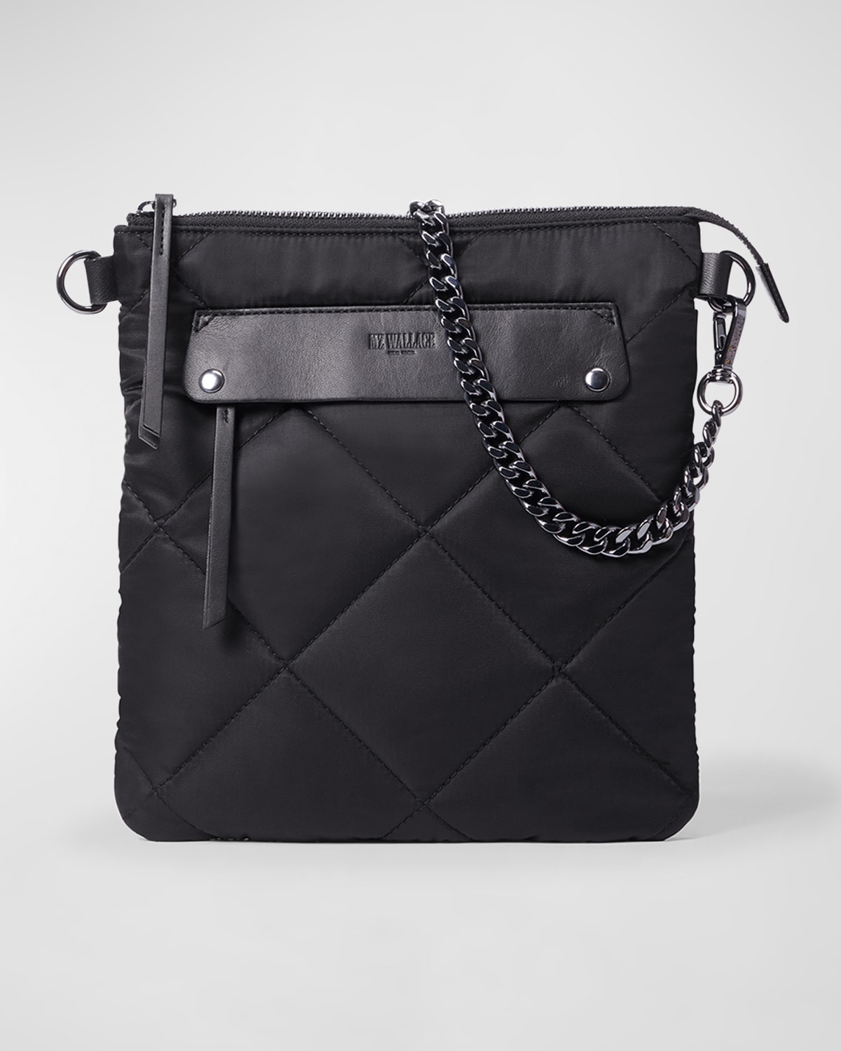 Mz Wallace Women's Madison Quilted Flat Crossbody Bag In Black