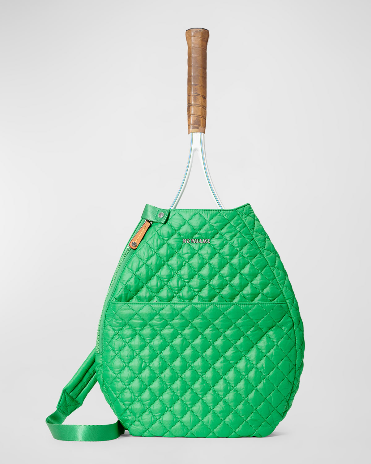 Shop Mz Wallace Racquet Quilted Sling Bag In Bright Green