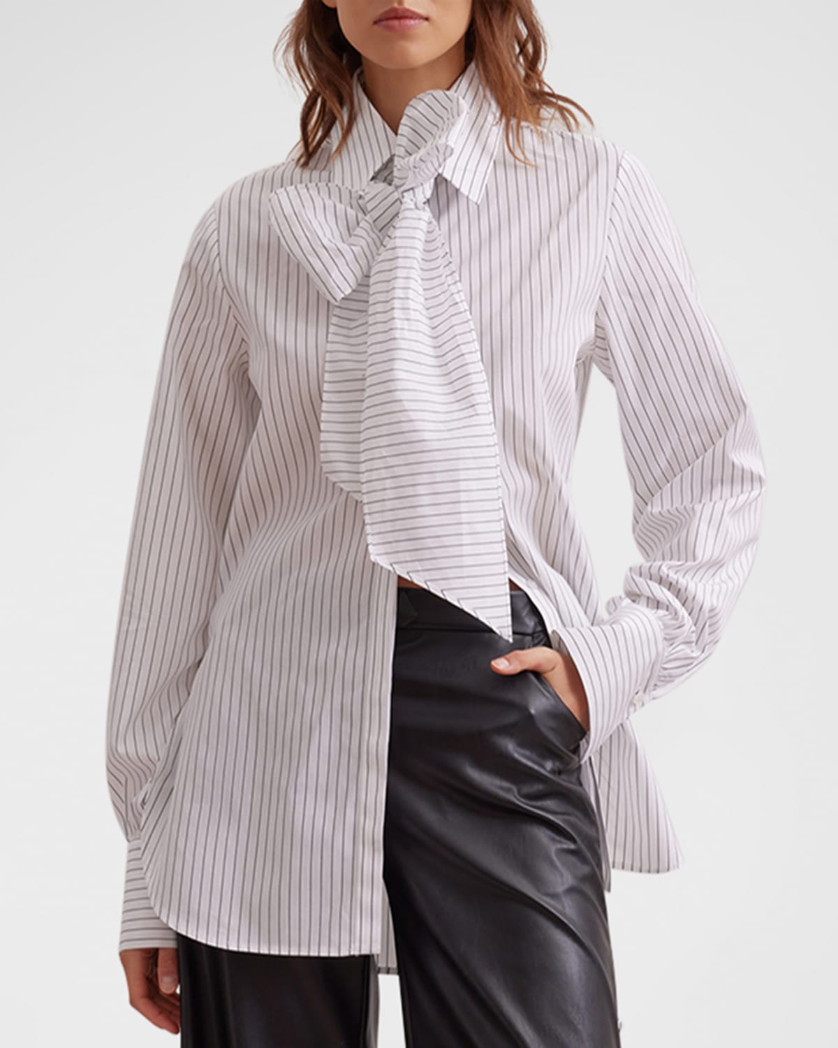 Anne Fontaine Flowers Scalloped Rose-Print Poplin Shirt White