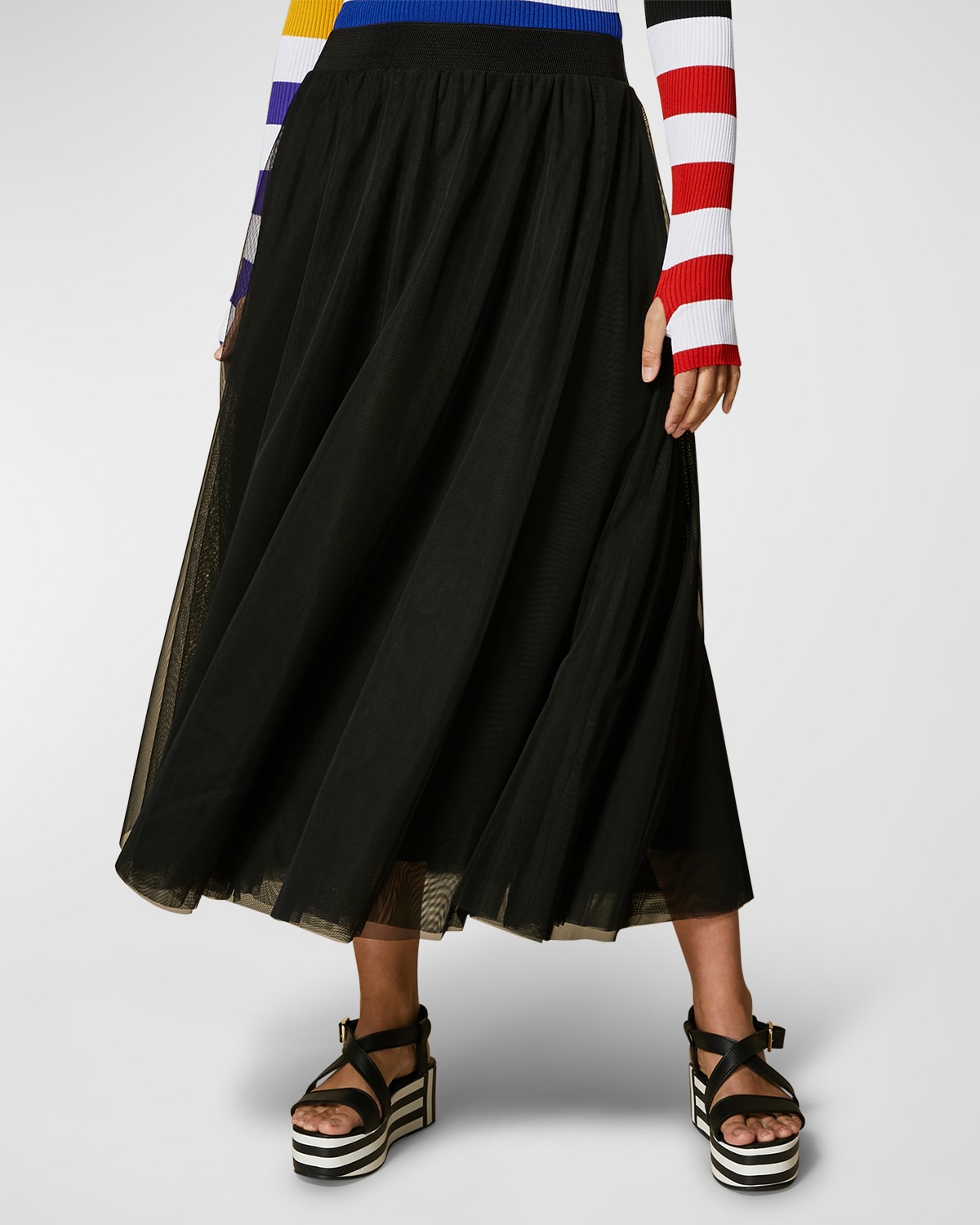 Plus Size Cancan Circle-Cut Tulle Skirt