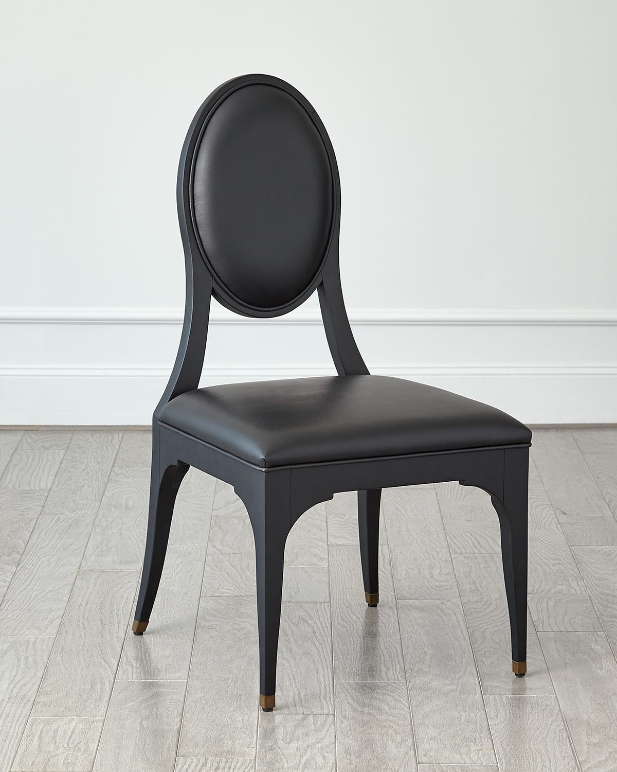 GLOBAL VIEWS HARLOW LEATHER DINING SIDE CHAIR