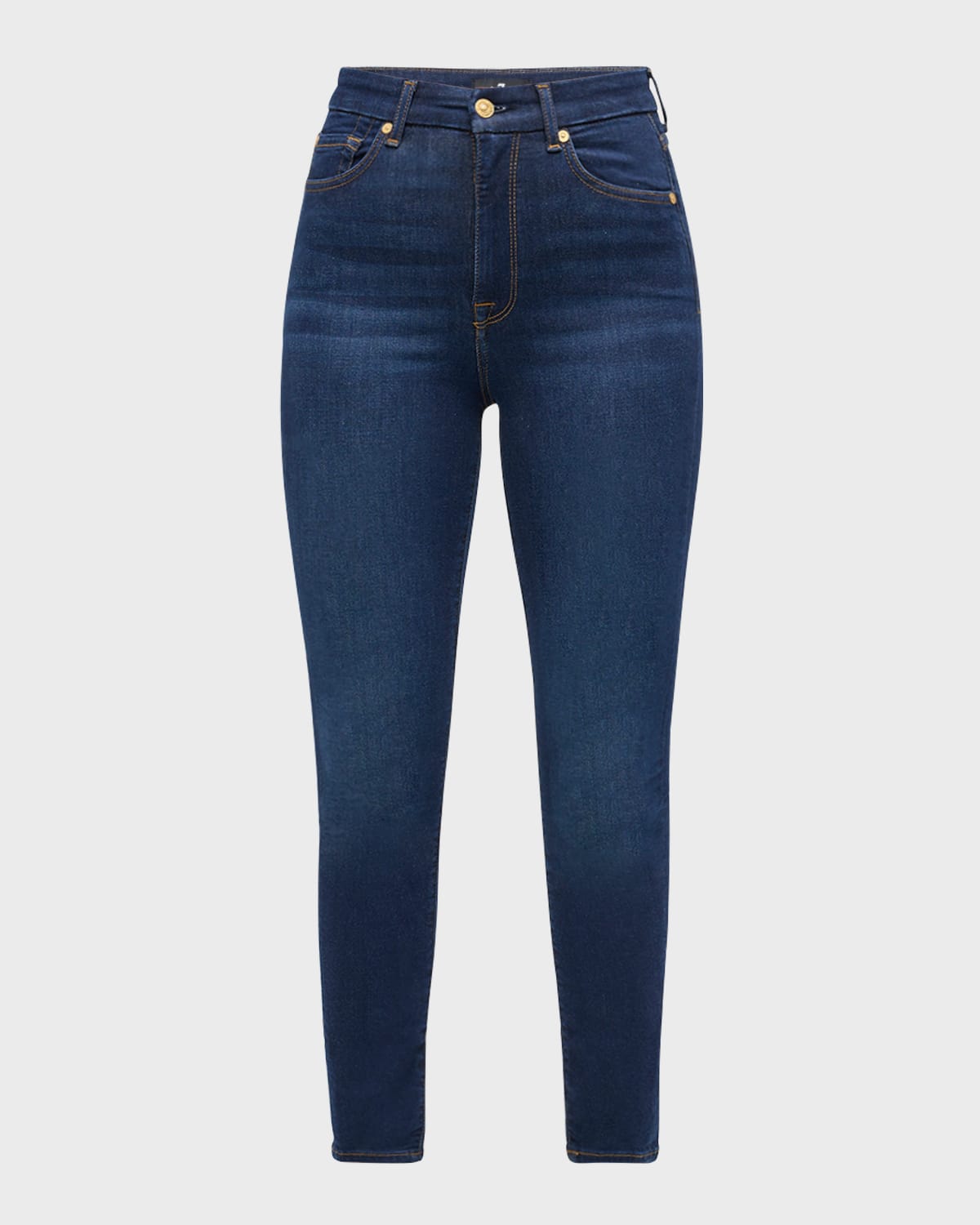 7 For All Mankind The High Waist Ankle Skinny Jeans In Siltridtru