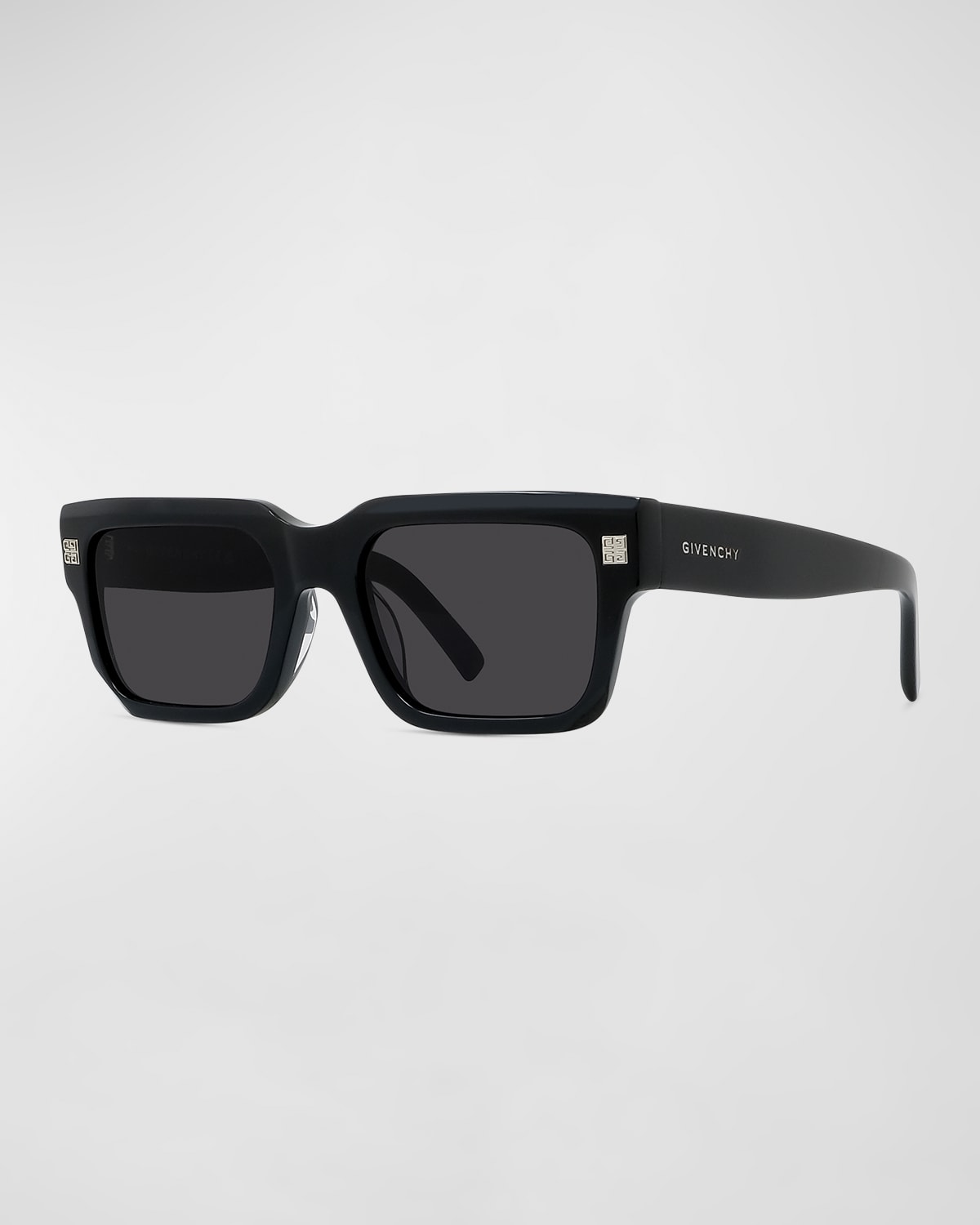 Givenchy Gv Day 53mm Square Sunglasses In Shiny Black Smoke