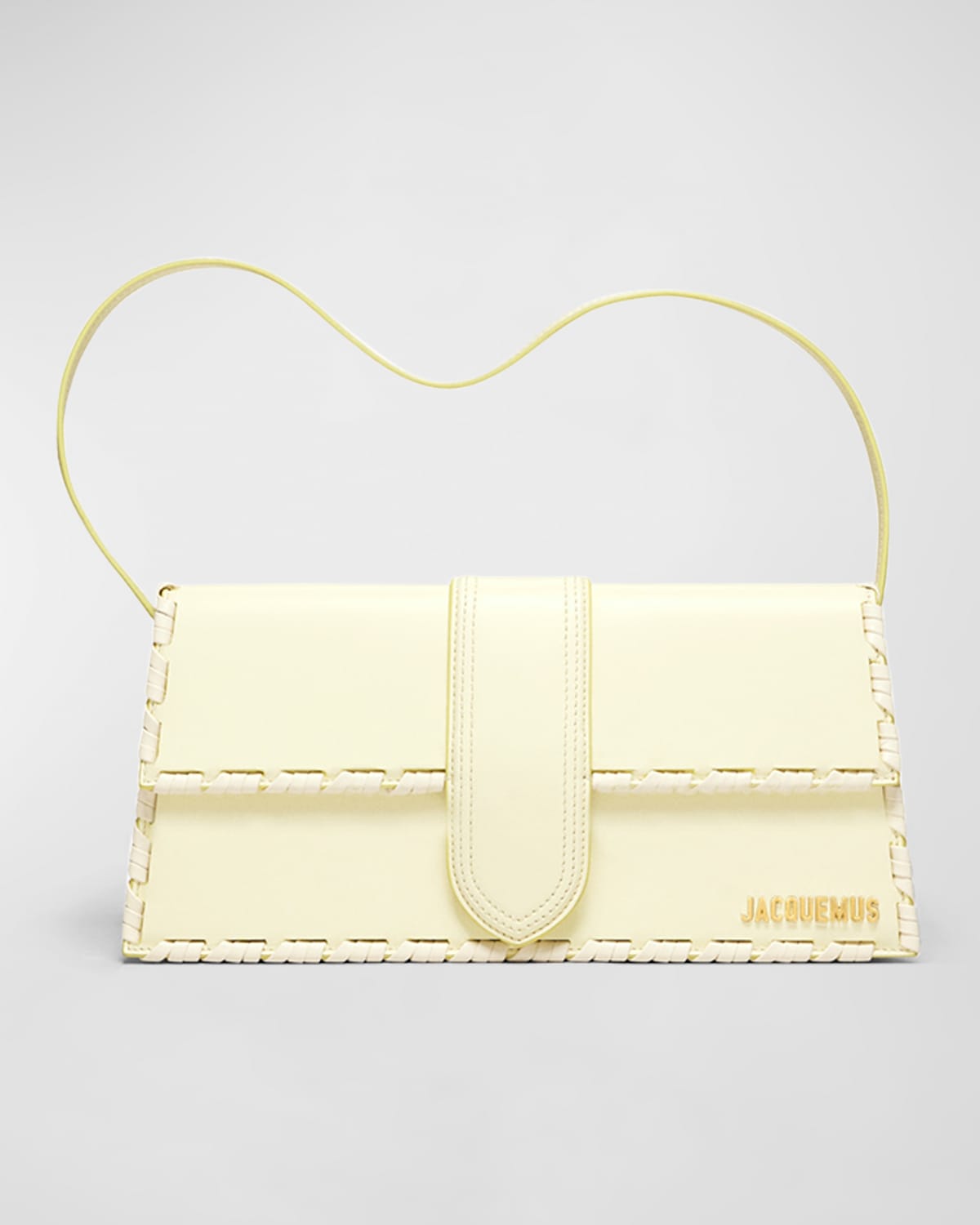 ★JACQUEMUS★ Le Bambino Long Lacet Shoulder Bag Light Yello Jacquemus Yellow Le Bambino Long Woven Shoulder Bag