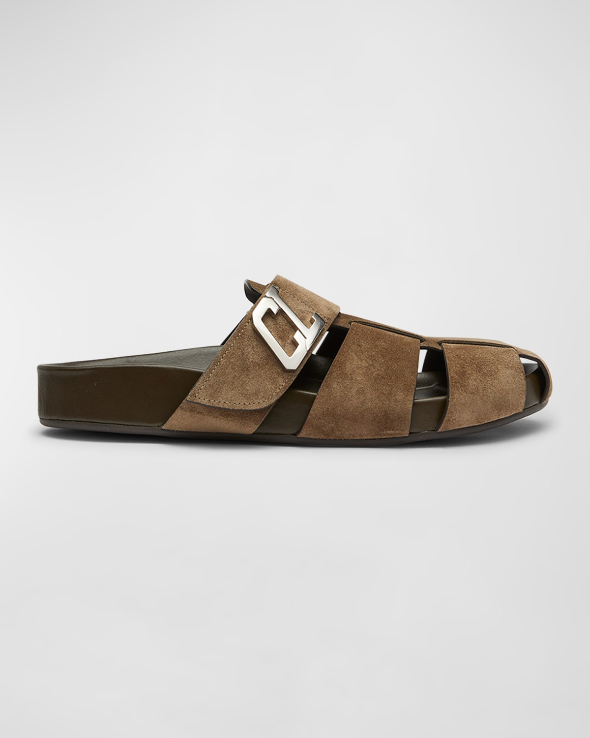 Varsicool Leather Slides in Brown - Christian Louboutin