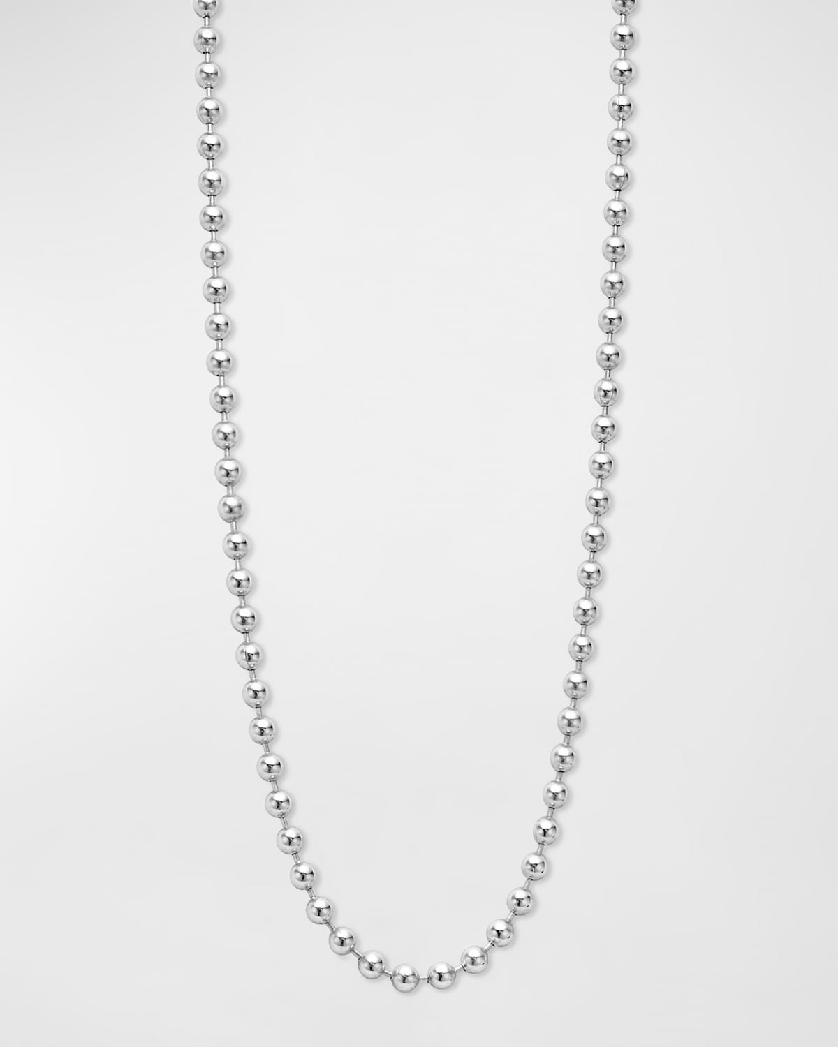 Lagos Signature Caviar Two-tone Beaded Toggle Necklace In Silver