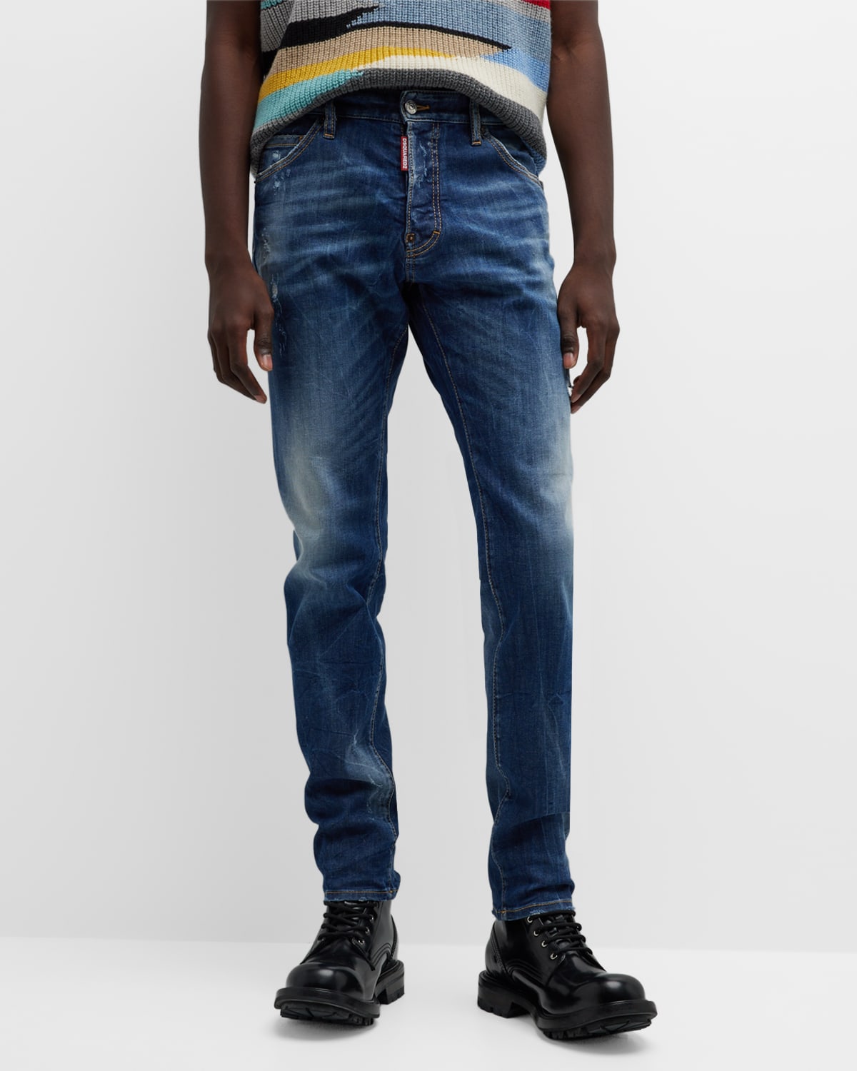 Shop Dsquared2 Men's Cool Guy Dark Fade Jeans In Navy/blue