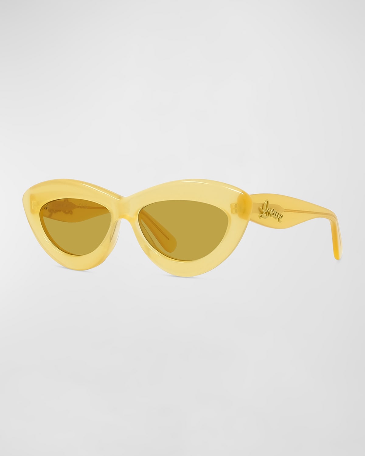 Loewe Raised Logo Acetate Cat-eye Sunglasses In Canary Yellow