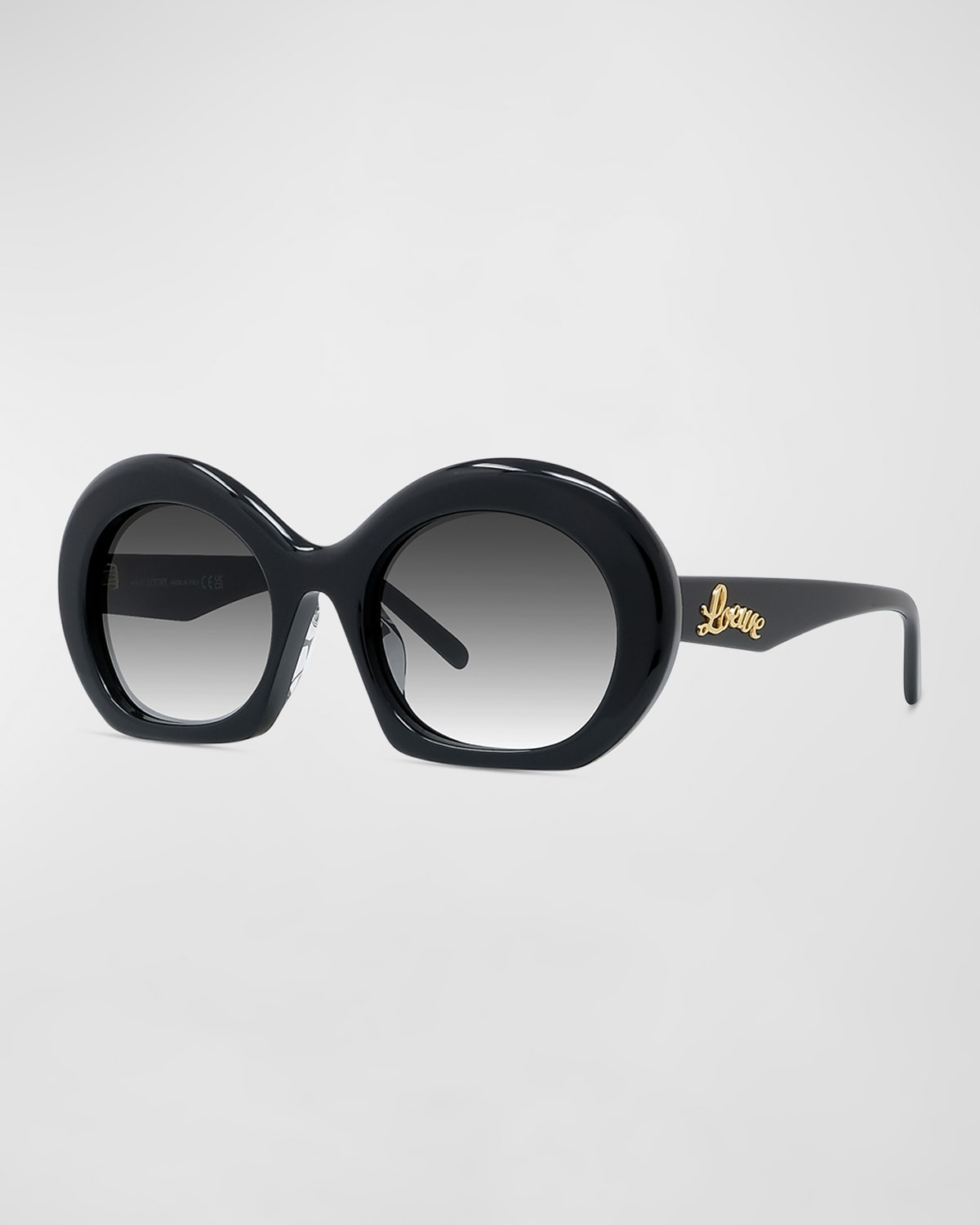 Loewe Half Moon Acetate Sunglasses In Shiny Black Gradi