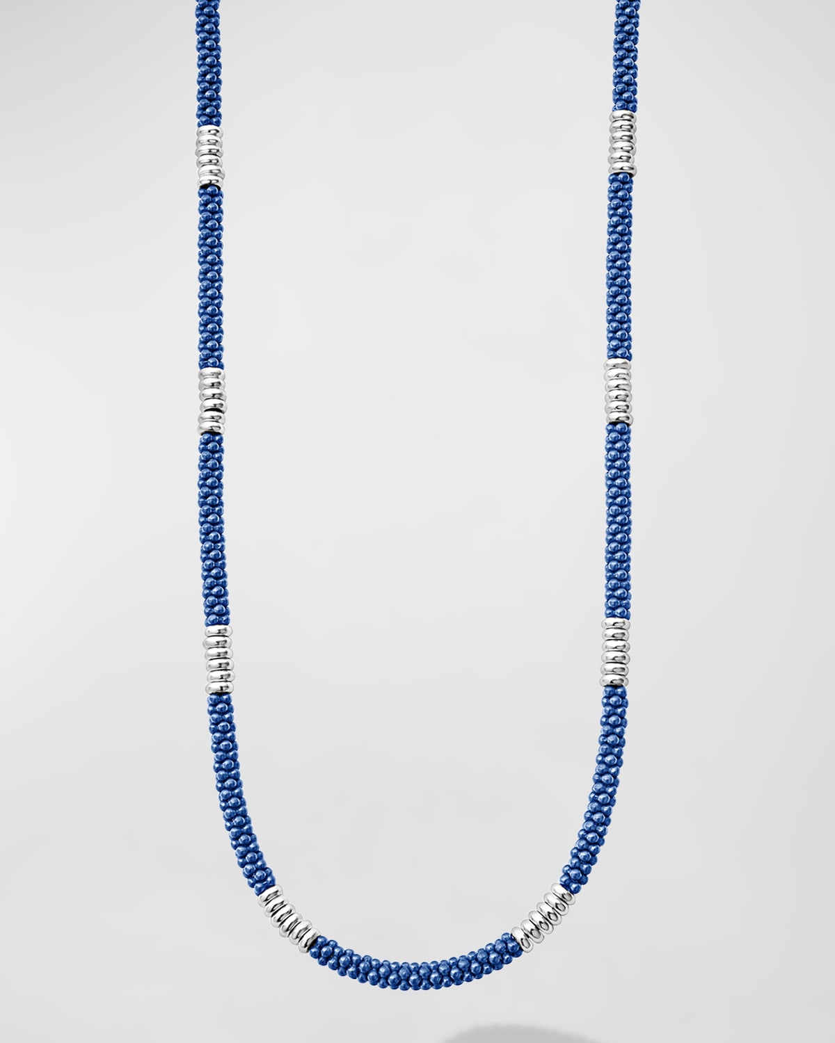 LAGOS STERLING SILVER BLUE CAVAIR BEADED NECKLACE