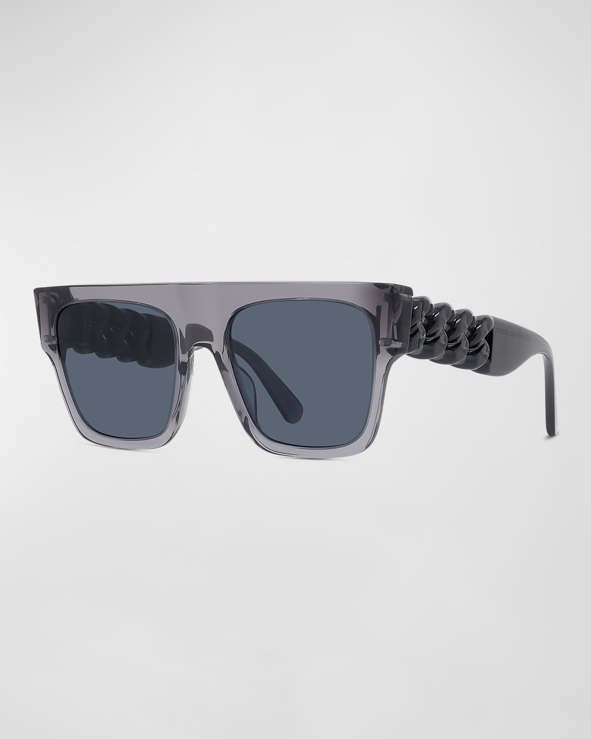 Stella Mccartney Flat-top Square Acetate Sunglasses In Greyother Smoke