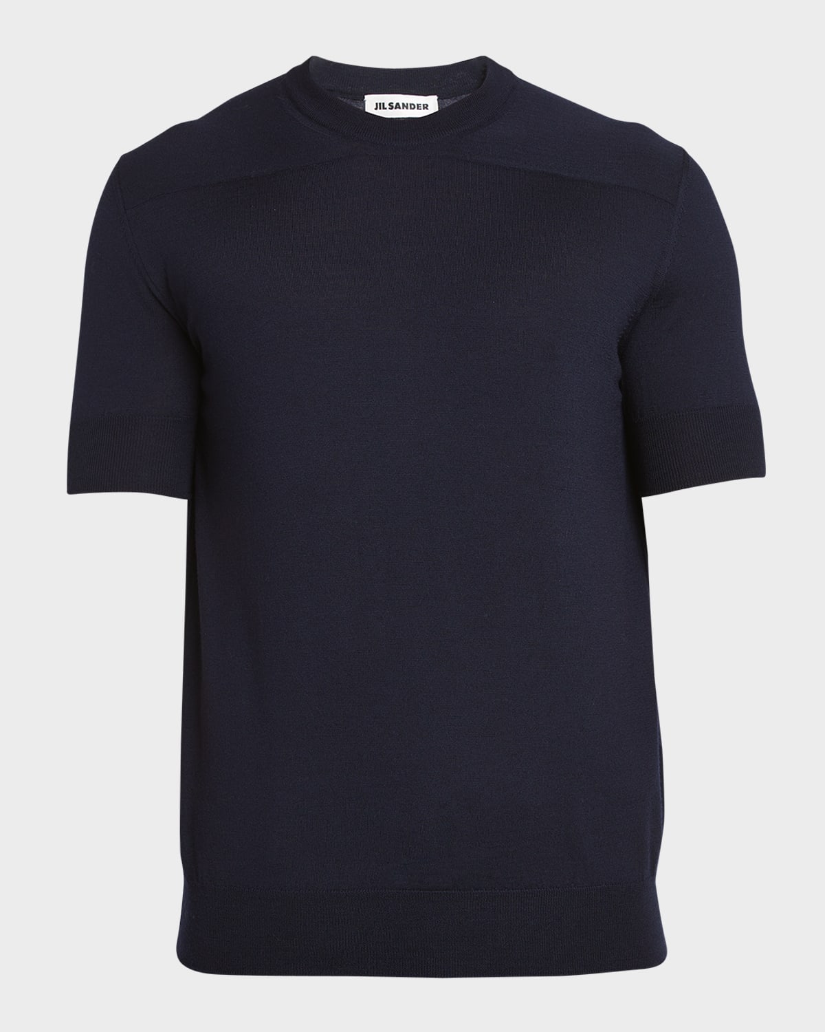 Jil Sander Men's Crewneck Virgin Wool Tee In Navy