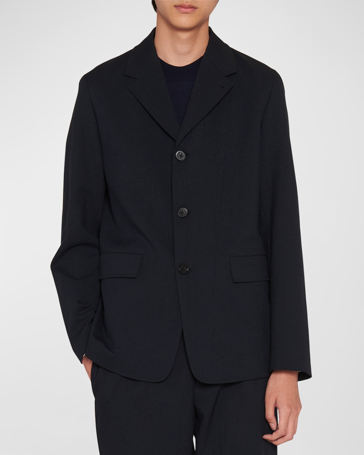 Shop Jil Sander Men's Solid Suit Jacket In Dark Blue