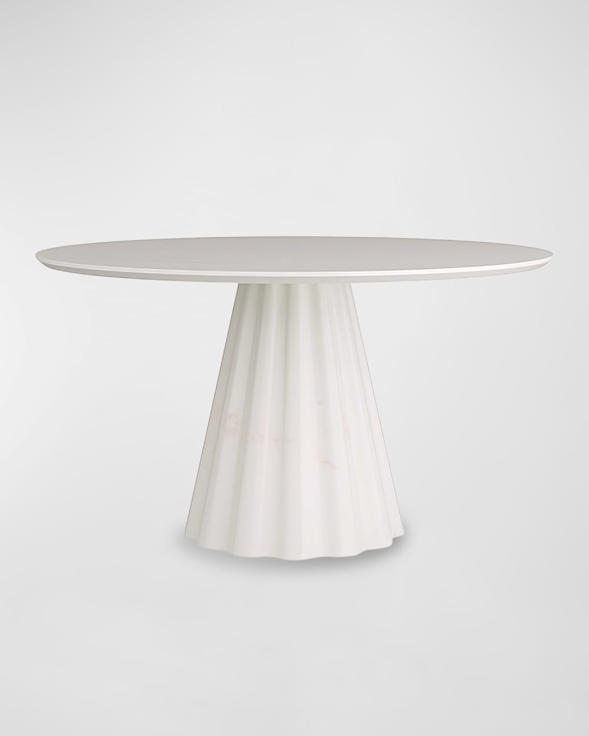 Arteriors Rinny Round Dining Table, 54" In Matte White Gesso