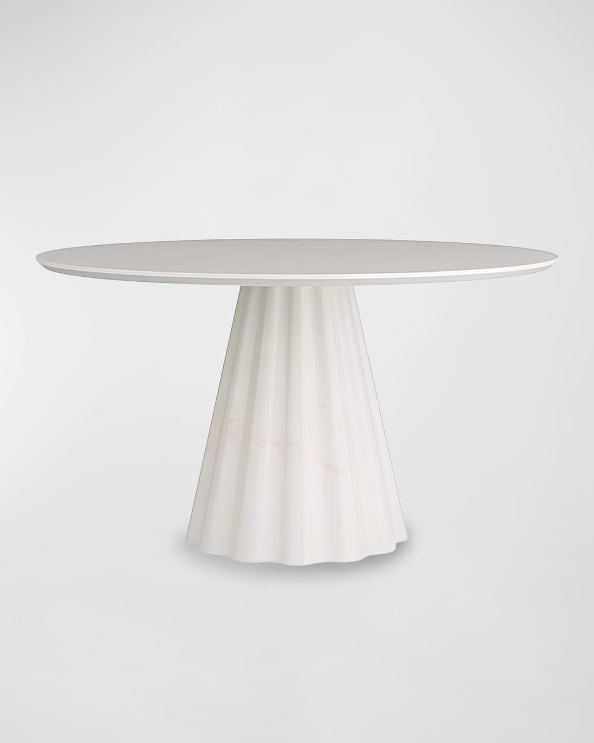 Arteriors Rinny Round Dining Table, 54" In Matte White Gesso