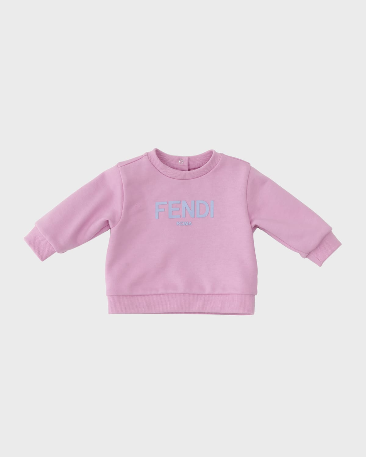 Fendi Kids' Fuchsia Sweatshirt For Baby Girl With Light Blue Logo