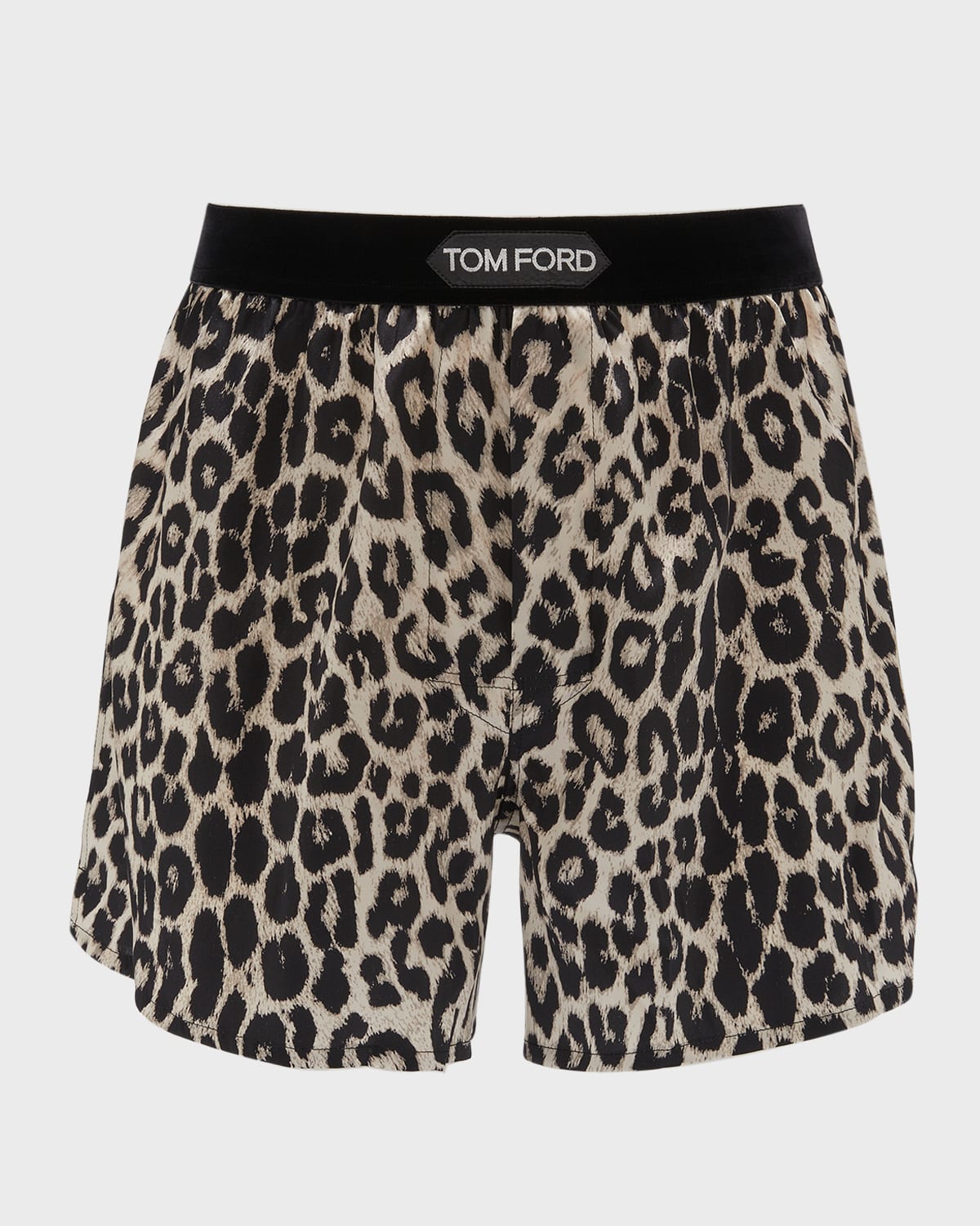Tom Ford Leopard-print Stretch-silk Satin Boxers In Animal Print | ModeSens