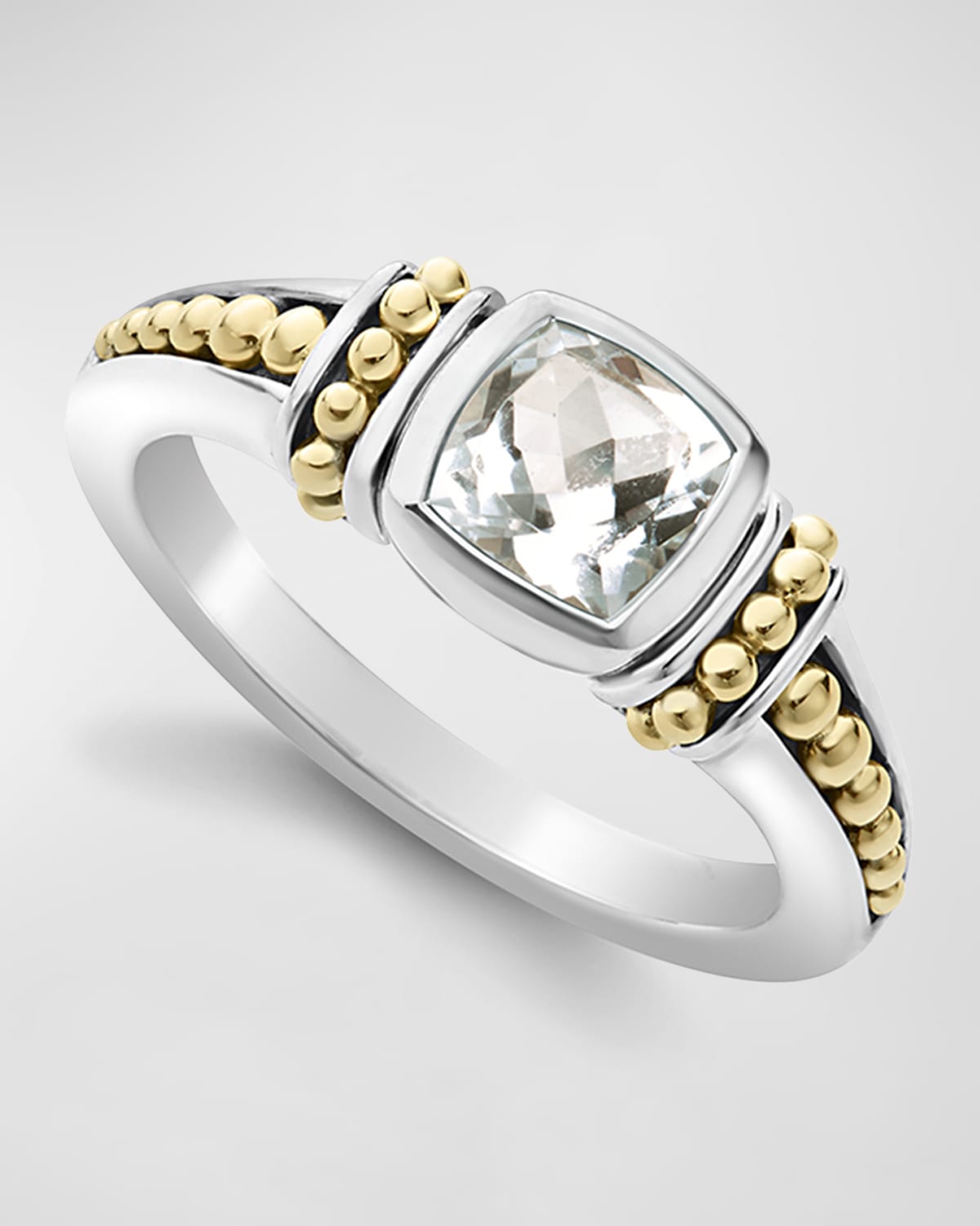 Rittenhouse White Topaz 6mm Cushion-Set Ring