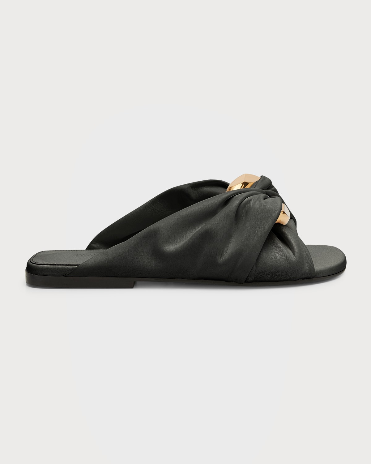 Jw Anderson Twist Chain Flat Slide Sandals In Black