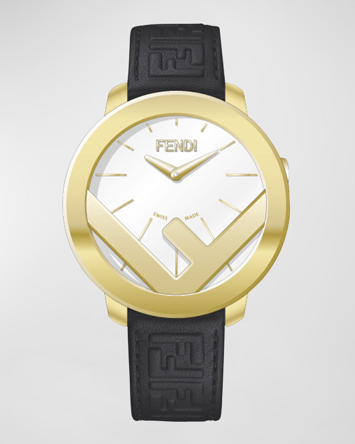 F is Fendi FF Leather Bracelet Watch, 28mm