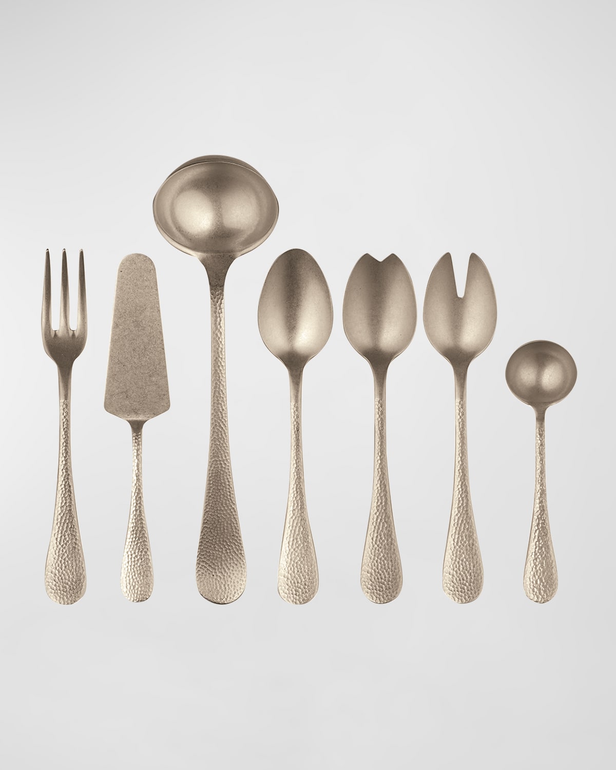 Mepra Epoque Pewter Bronze 7-piece Serving Set In Pewter Champagne