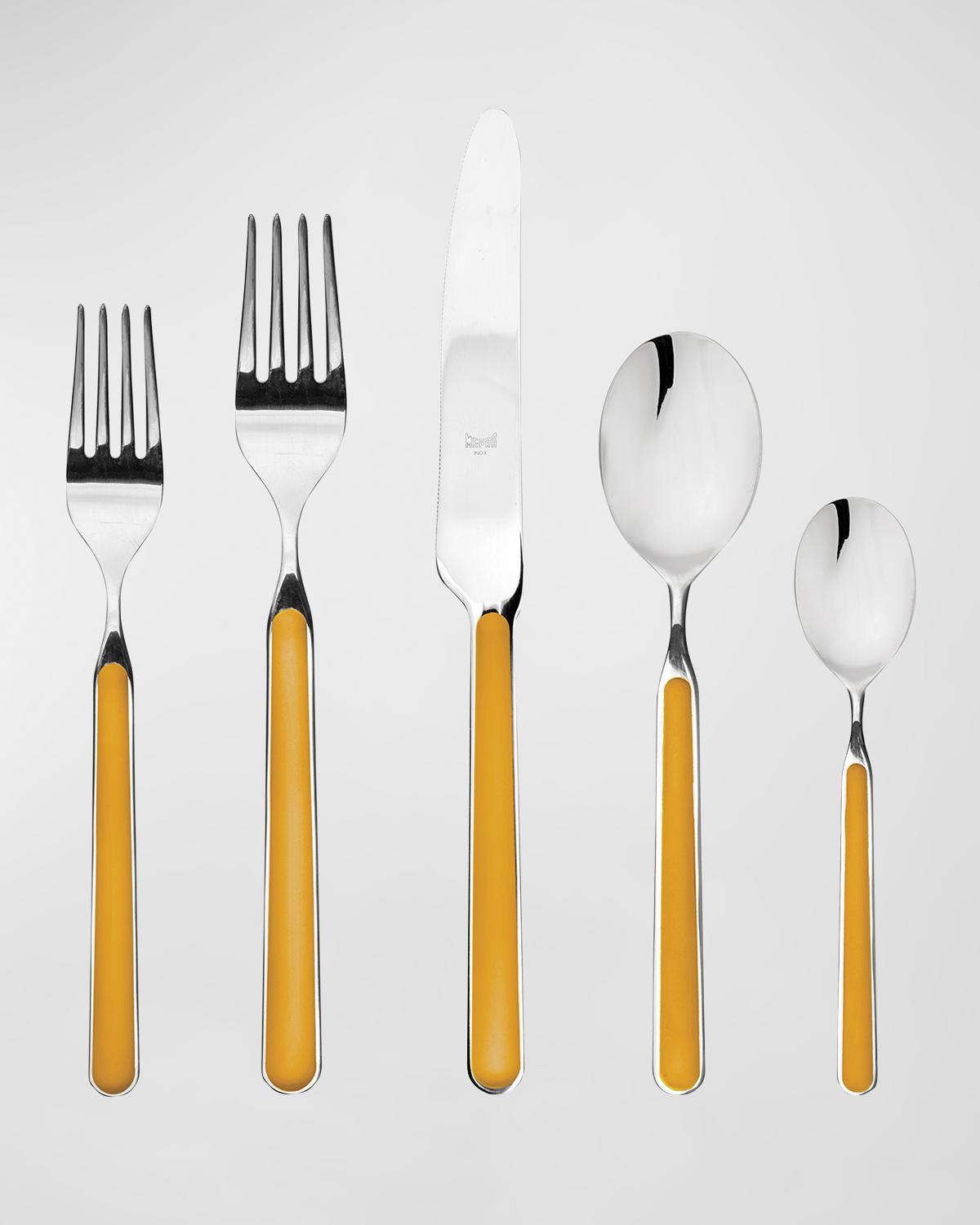 Mepra Fantasia Mustard 5-piece Flatware Set