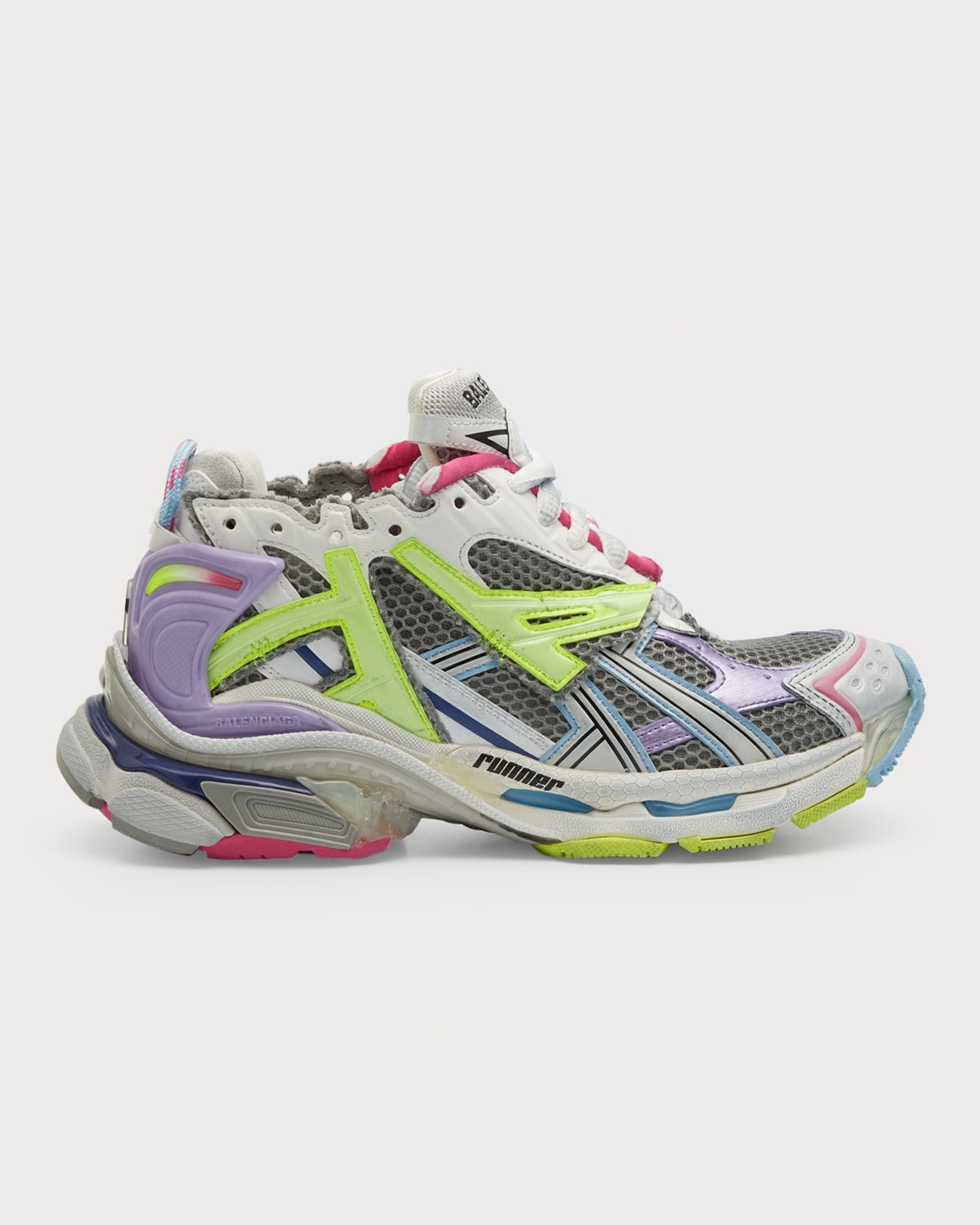 Balenciaga Runner Low-top Sneakers In Grey Multi