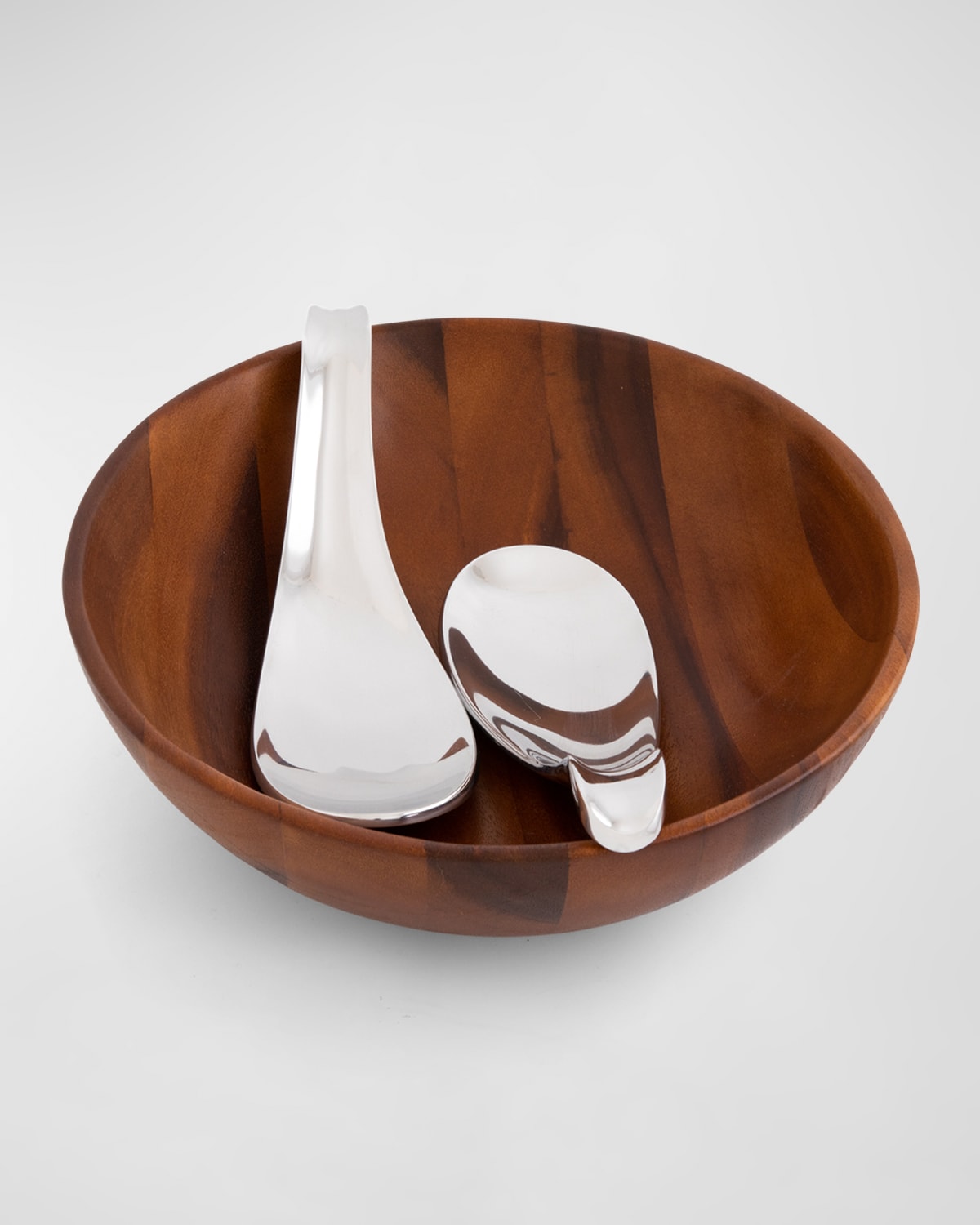 Nambe Yin Yang Salad Bowl With Servers, Set Of 3