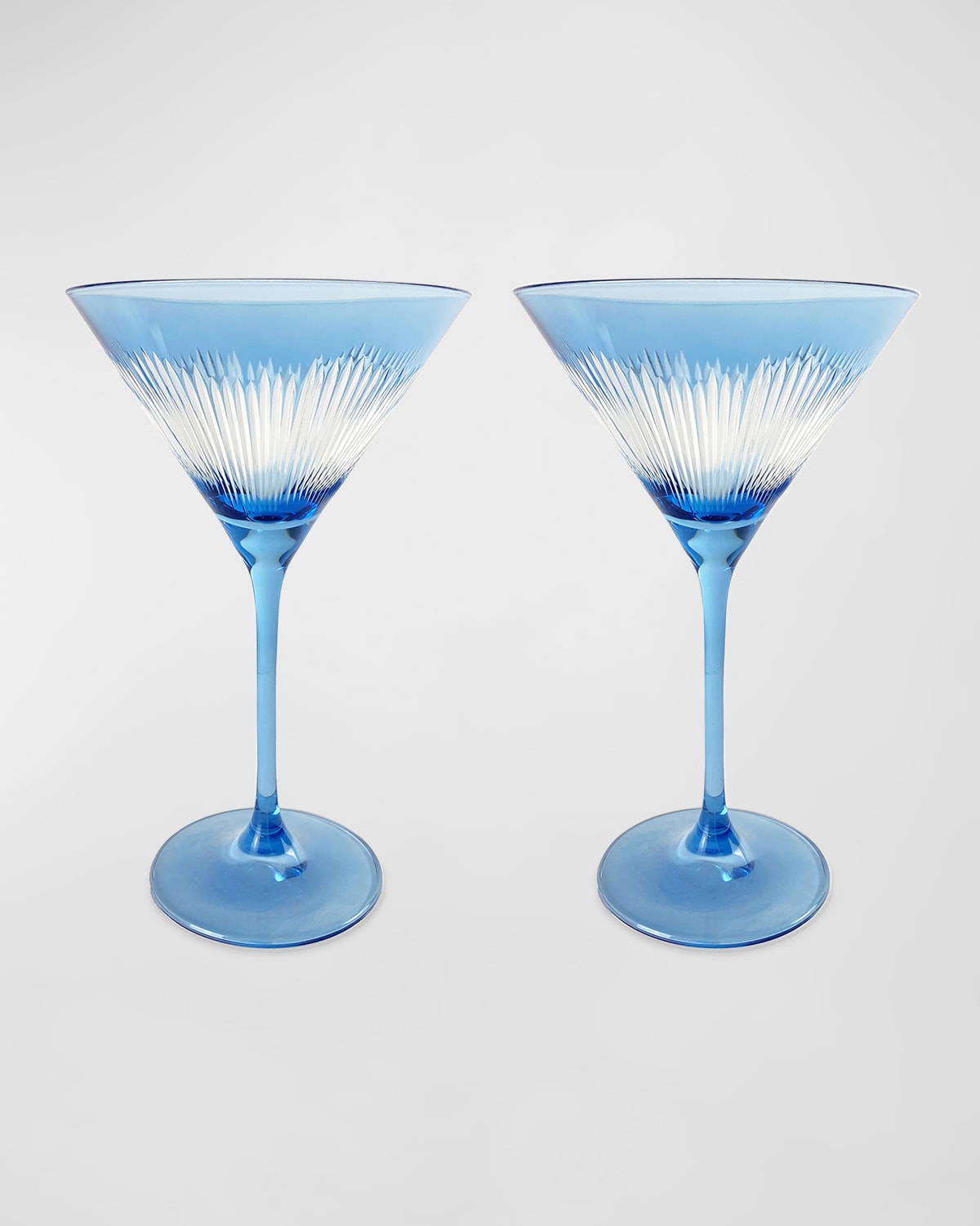 Michael Wainwright Berkshire Martini Glasses, Set Of 2 In Blue