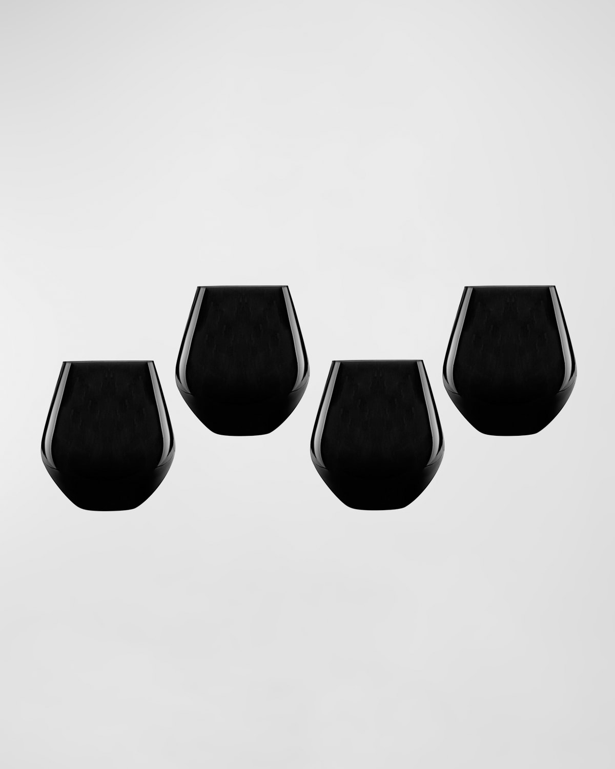 Godinger Meridian Stemless Wine Glasses, Black - Set Of 4