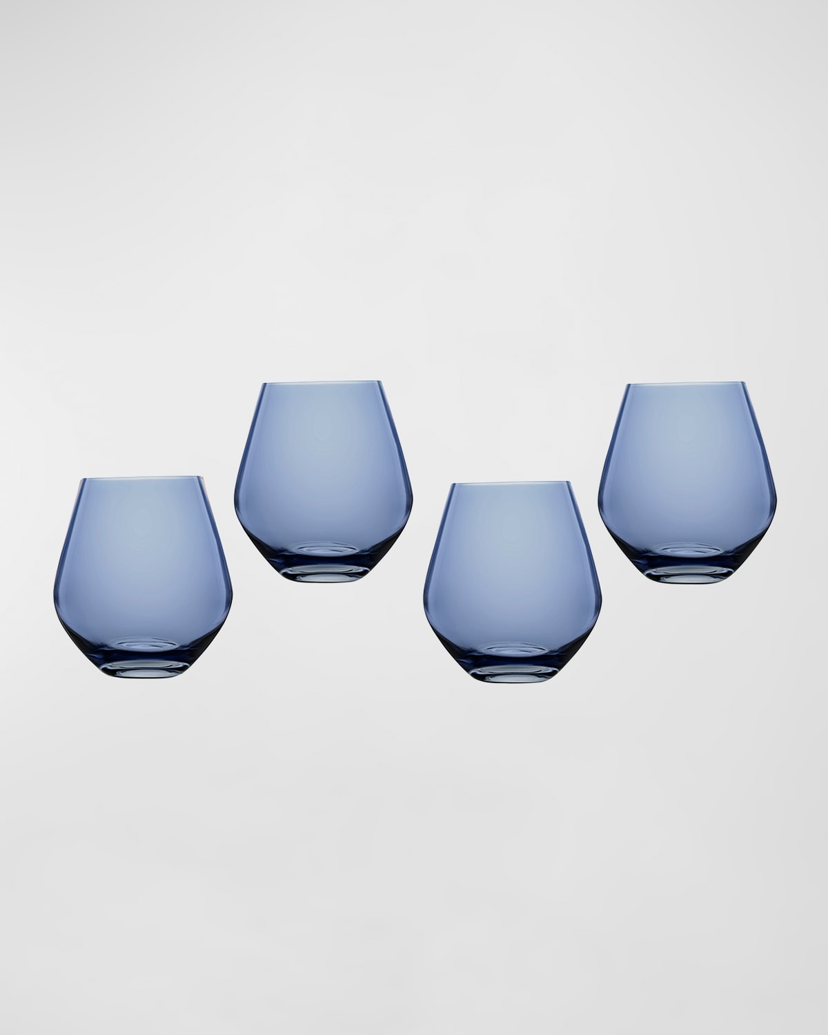 Godinger Meridian Stemless Wine Glasses, Blue - Set Of 4