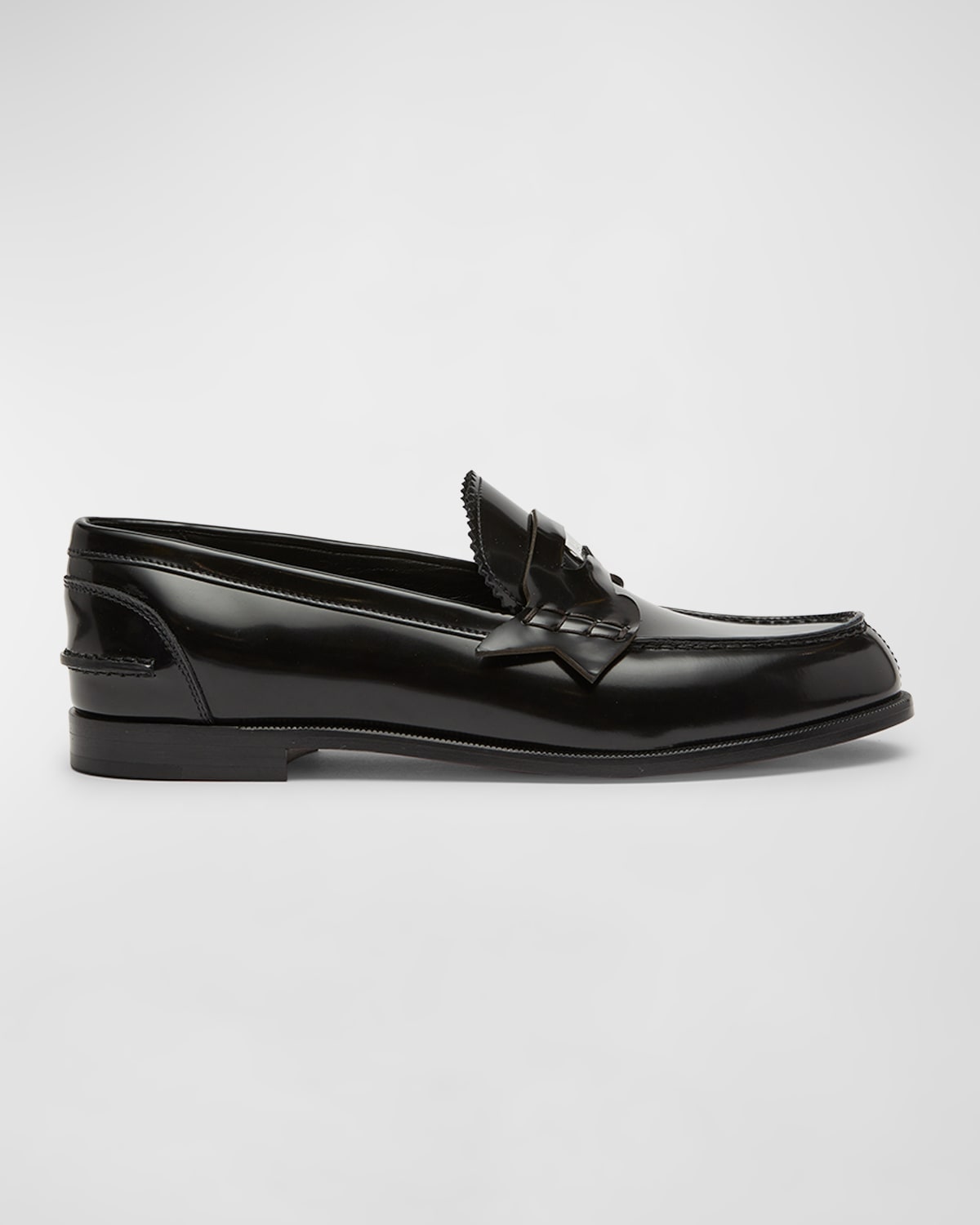Shop Christian Louboutin Donna Calfskin Red Sole Penny Loafers In Black